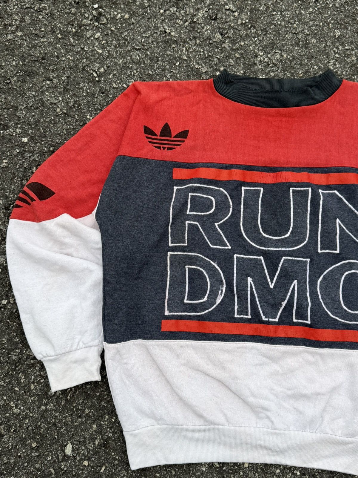 Adidas × RUN DMC Adidas Run Dmc Distressed Crewneck Vintage Size US L / EU 52-54 / 3 - 3 Thumbnail