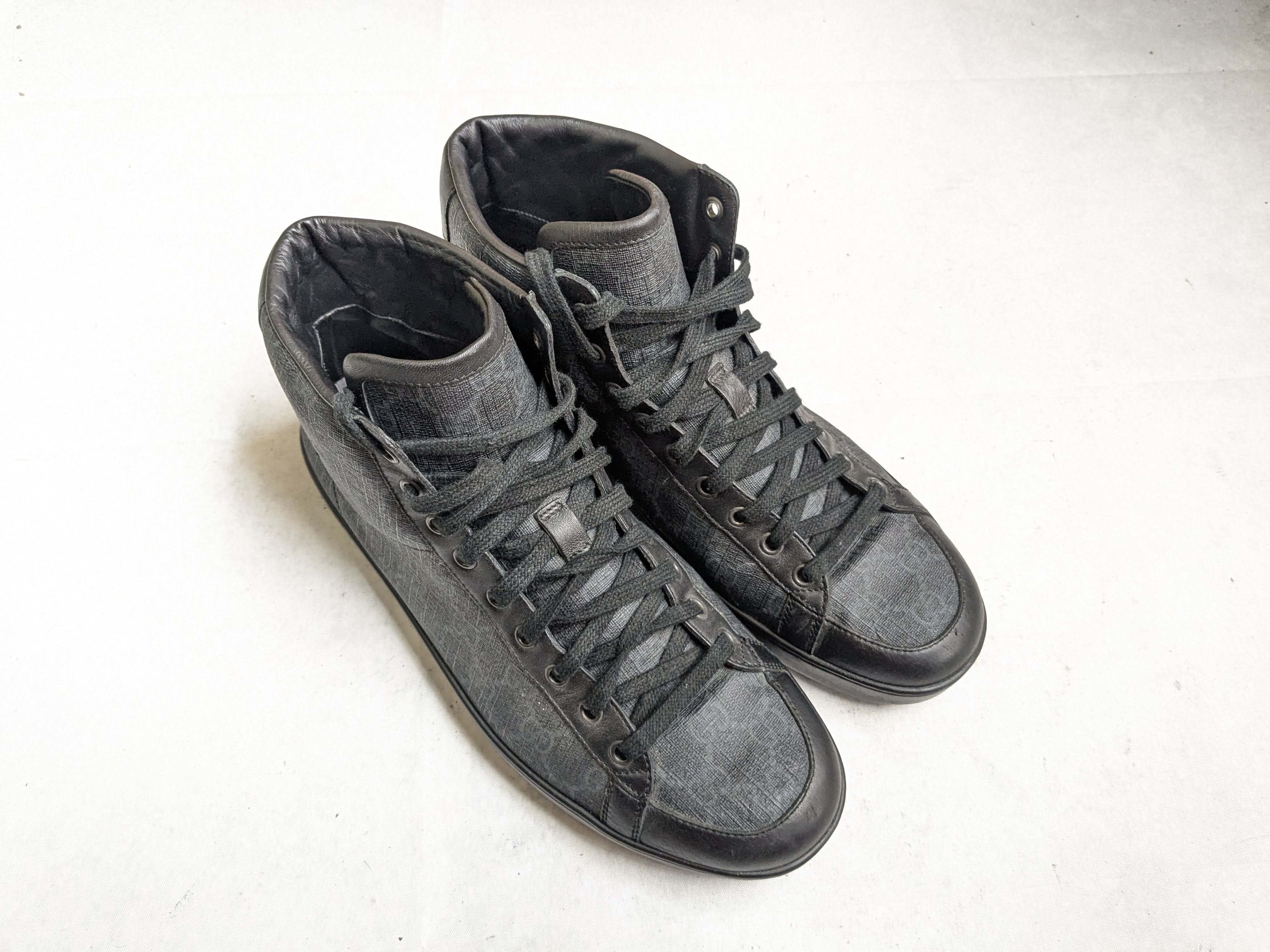 Gucci Gucci Monogram Sneakers Black 9 High Tops GG Logo Size US 9 / EU 42 - 4 Thumbnail