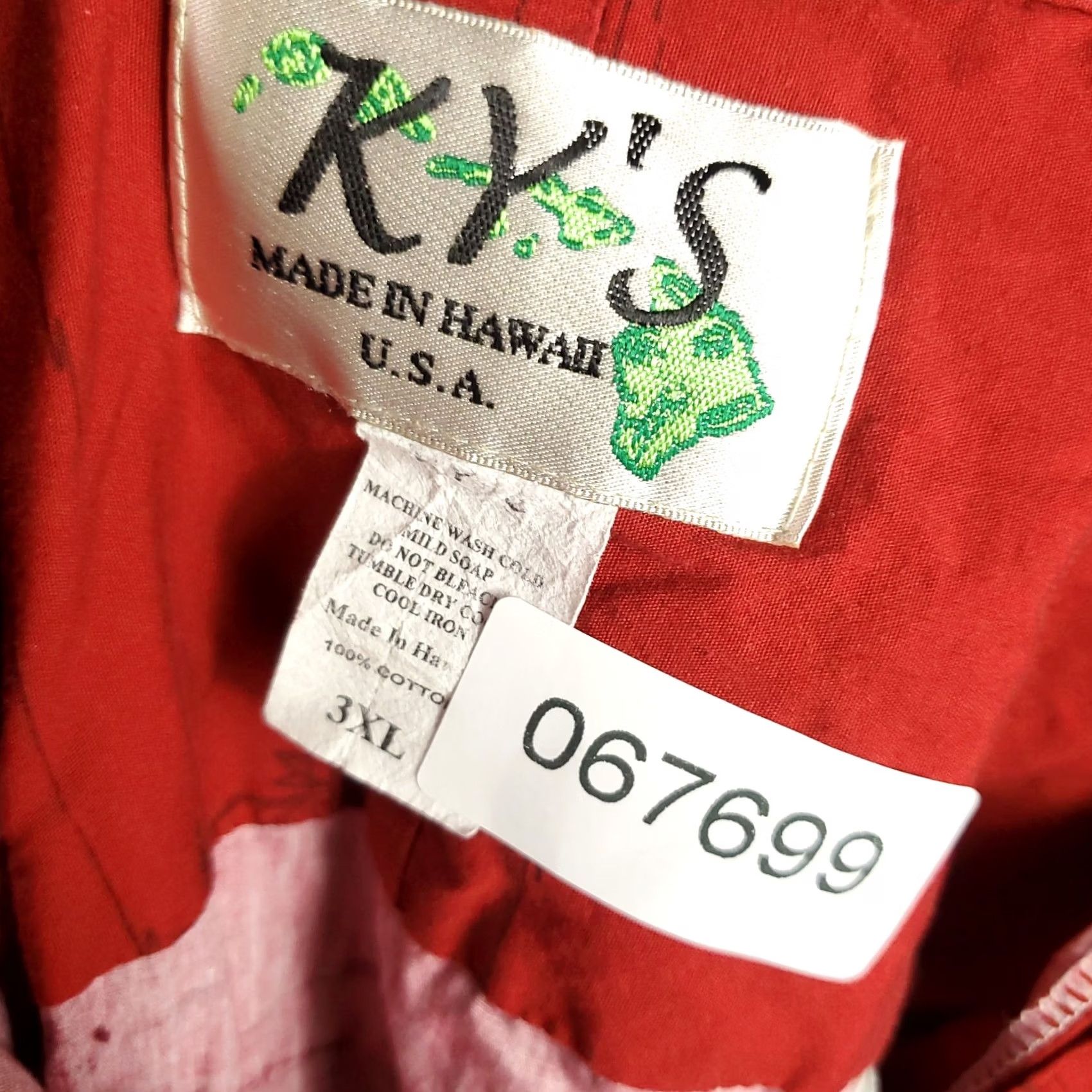 Vintage Ky's Shirt Mens 3XL Red Palm Tree Print Hawaiian Button Up Short Sleeve Shirt Size US XXL / EU 58 / 5 - 6 Thumbnail