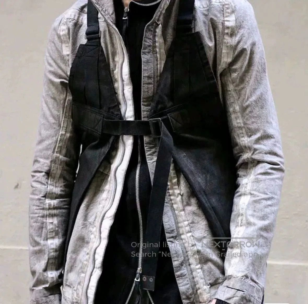 Boris Bidjan Saberi Gray Hooded Button-Front Jacket. Size US S / EU 44-46 / 1 - 2 Thumbnail