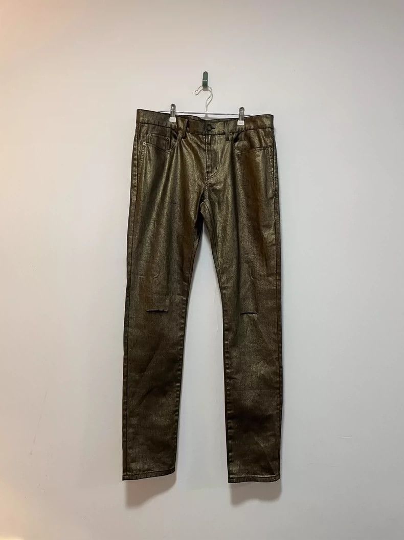 Yves Saint Laurent Saint laurent D02 Gold Coated Ripped Jeans 2501-Nextarrow Size US 32 / EU 48 - 1 Thumbnail