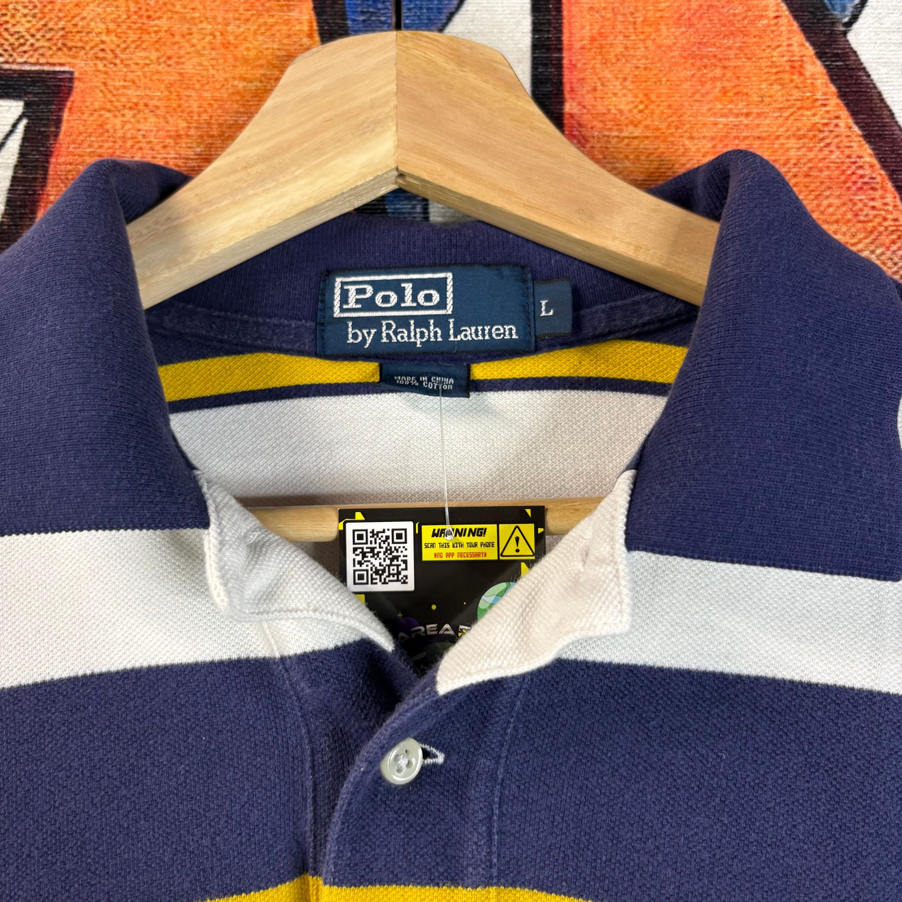 Polo Ralph Lauren Polo Ralph Lauren Blue & Yellow Polo Tee Size Large Size US L / EU 52-54 / 3 - 2 Thumbnail