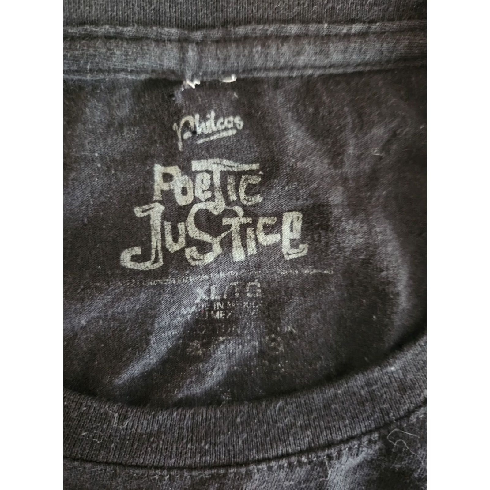 Vintage Poetic Justice 90s Movie T Shirt Adult XL Black Tupac Camera Pics Hearts Mens Size US XL / EU 56 / 4 - 2 Thumbnail