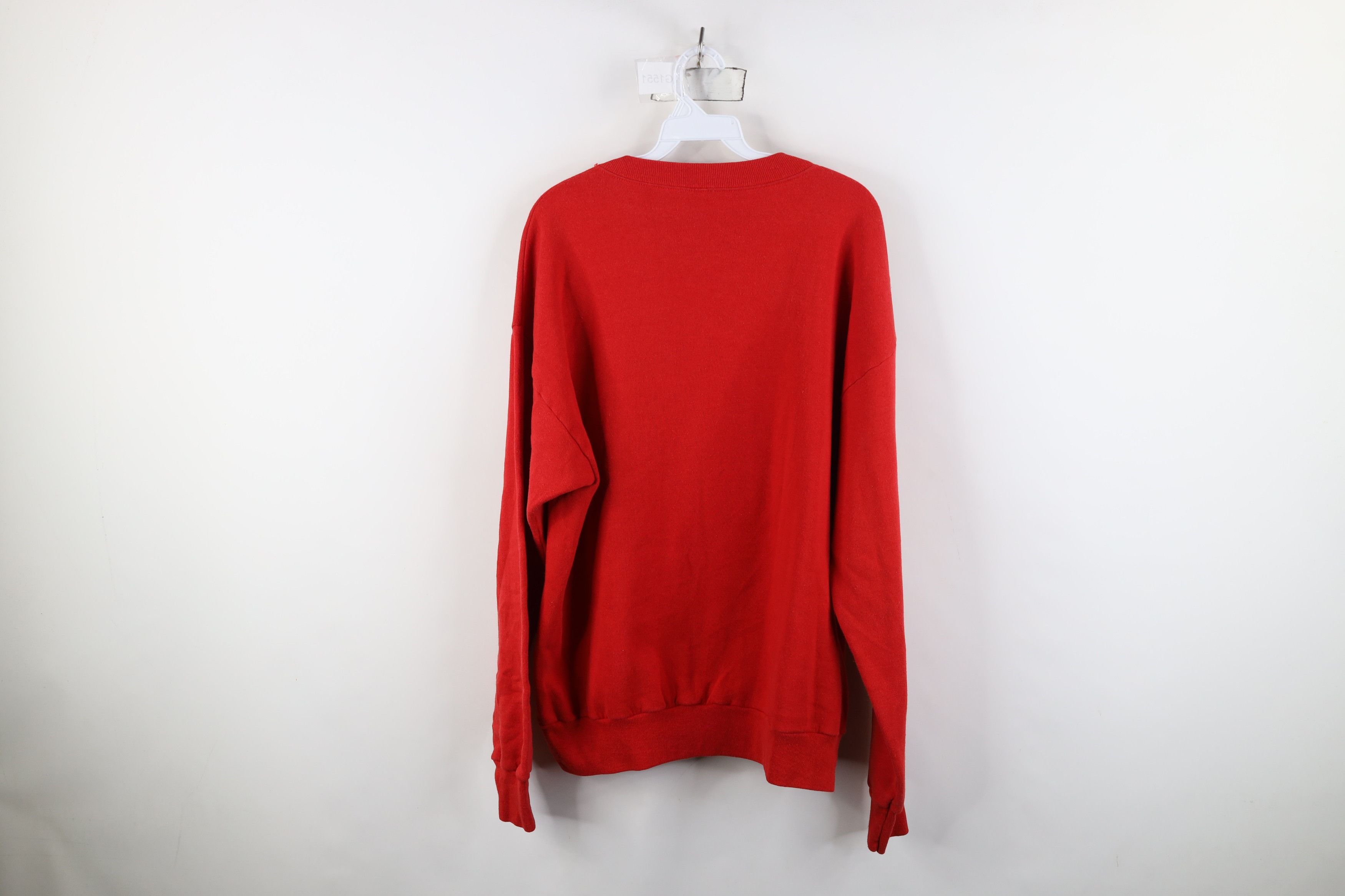 Vintage Vintage 90s Sit On My Tail Sports Cat Sweatshirt Red USA Size US XL / EU 56 / 4 - 10 Thumbnail