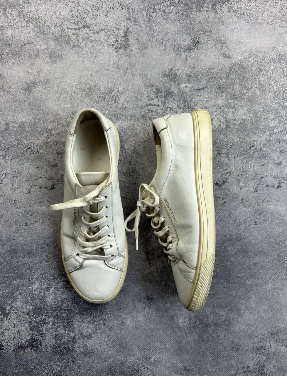 Saint Laurent Paris Saint Laurent White Leather Sneakers Luxury Size US 6 / EU 39 - 2 Thumbnail