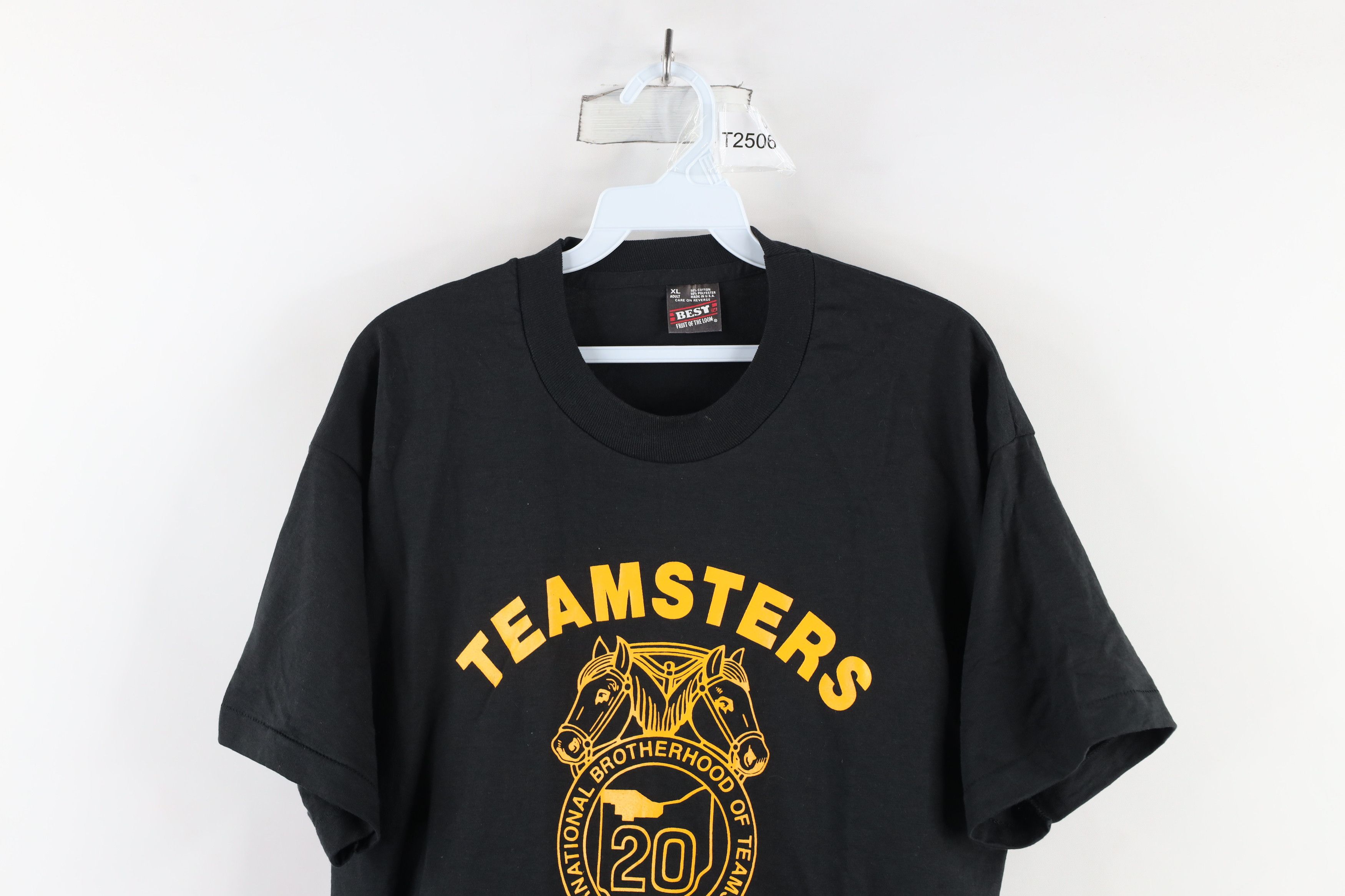 Vintage Vintage 80s 20 Teamsters Union Short Sleeve T-Shirt USA Size US XL / EU 56 / 4 - 2 Thumbnail