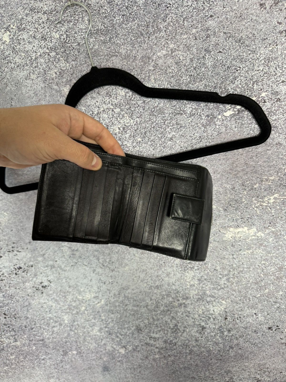 Gucci × Vintage Gucci Wallet Bifold Vintage Black Leather Unisex Authentic Size ONE SIZE - 18 Thumbnail