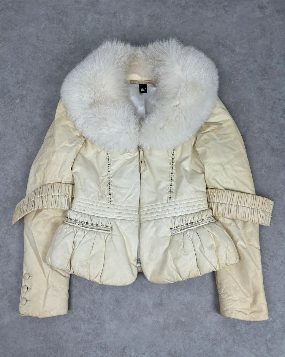 Roberto Cavalli Roberto Cavalli Cream Fur Collar Leather Jacket Size S / US 4 / IT 40 - 7 Thumbnail