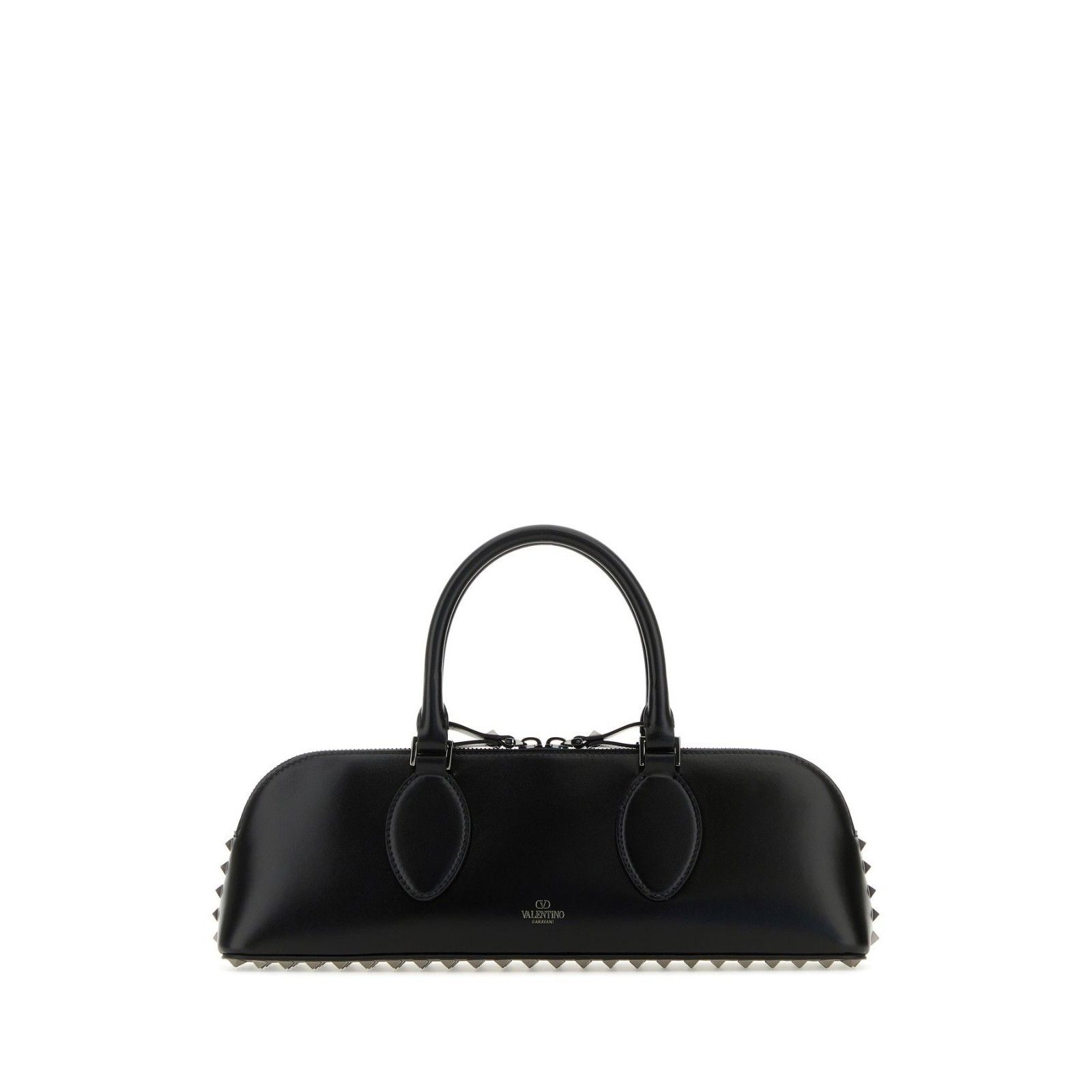 Valentino VALENTINO GARAVANI East-West Rockstud Spike Black Leather Sh Size ONE SIZE - 3 Thumbnail