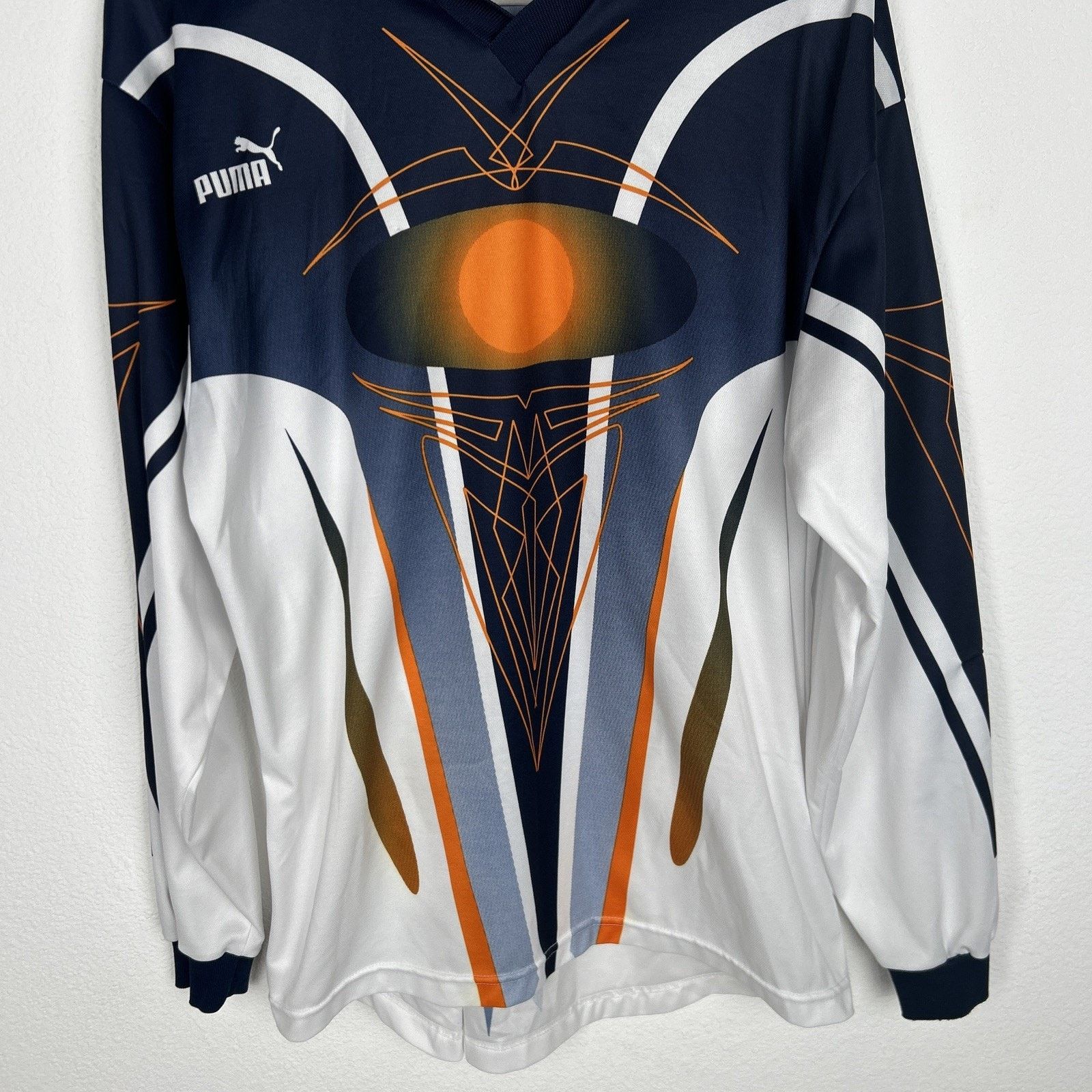 Puma PUMA Vintage Geometric Soccer Jersey Long Sleeve Size Large Size US L / EU 52-54 / 3 - 3 Thumbnail