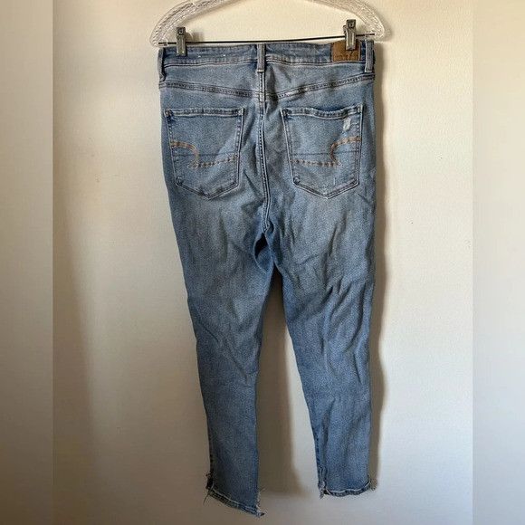 American Eagle Outfitters American Eagle Super High Rise Ripped Jeggings Size 34" / US 12 / IT 48 - 2 Thumbnail