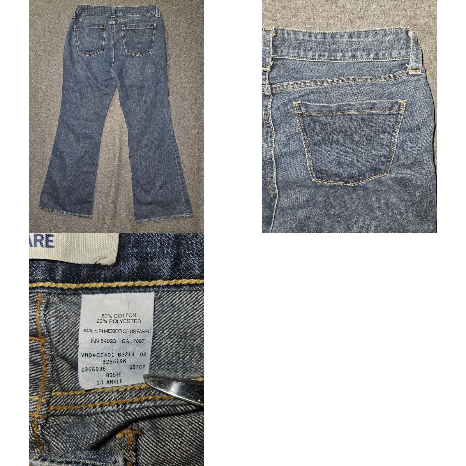 Gap GAP Flare Jeans Womens 10 Mid Rise Stretch Denim Bootcut Classic Pants 00's Size 32" / US 10 / IT 46 - 8 Thumbnail