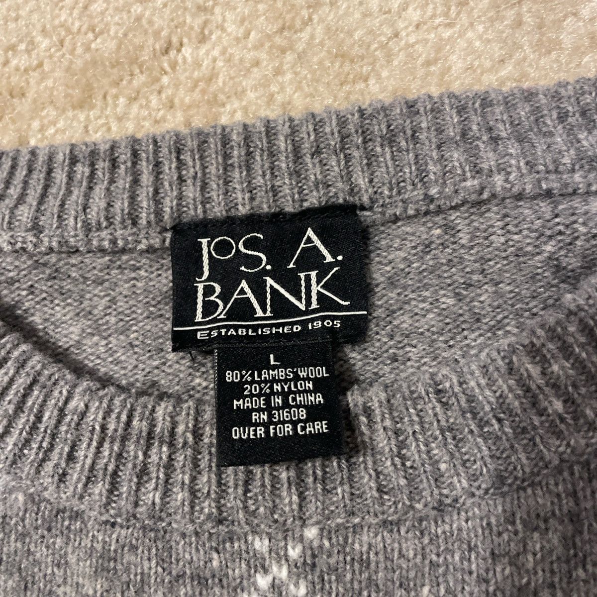Jos. A. Bank grey joseph a. banks patterned sweater Size US L / EU 52-54 / 3 - 2 Thumbnail