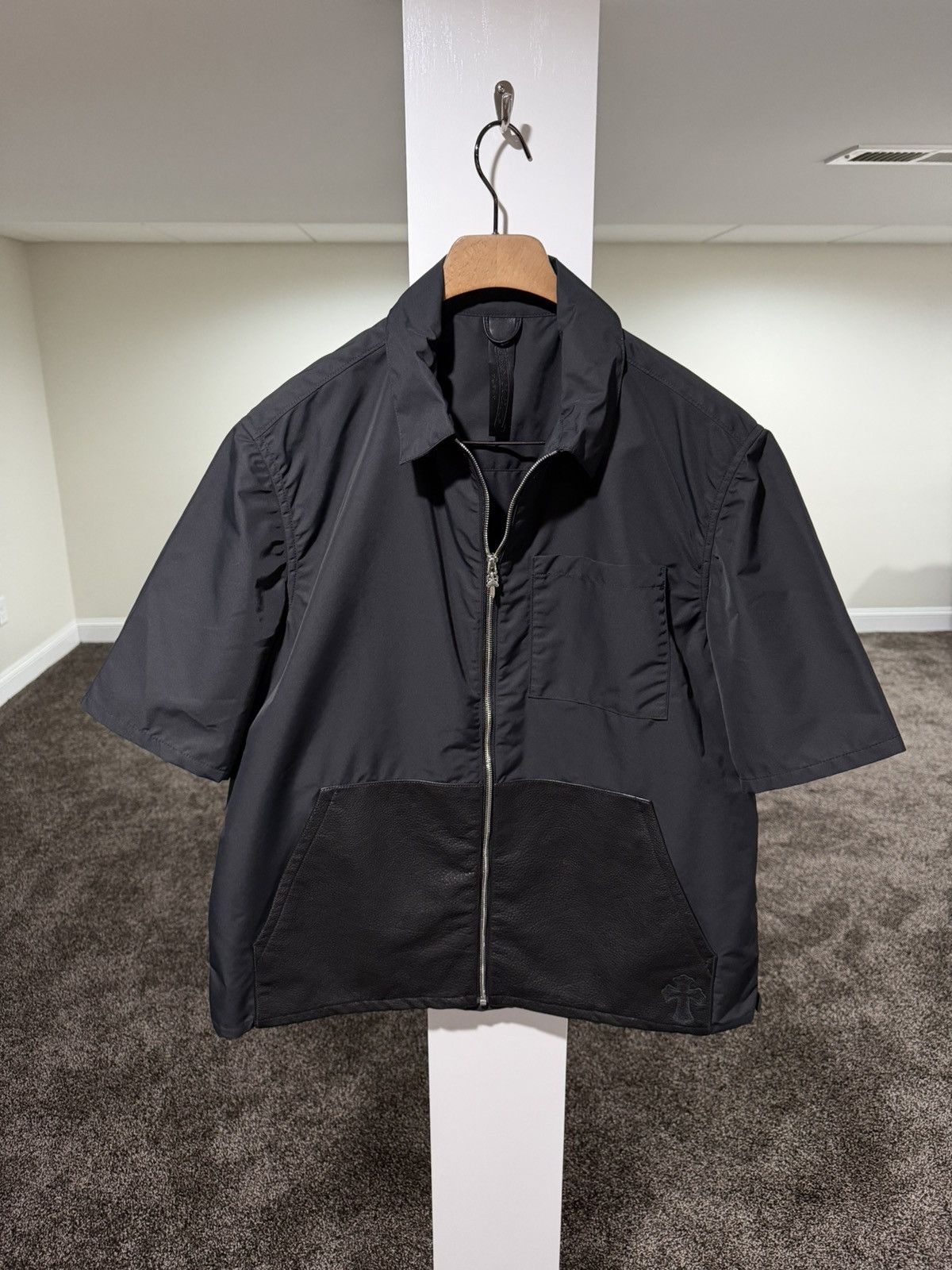 Chrome Hearts Chrome Hearts Carpenter Leather/Nylon Dagger Zip Up Shirt Size US XL / EU 56 / 4 - 4 Thumbnail