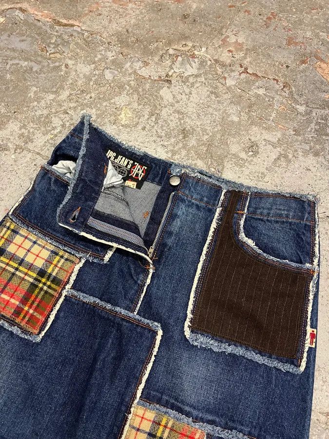 Jean Paul Gaultier × Vintage 2000s Jean Paul Gaultier Patchwork Long Denim Skirt Size 28" / US 6 / IT 42 - 9 Thumbnail
