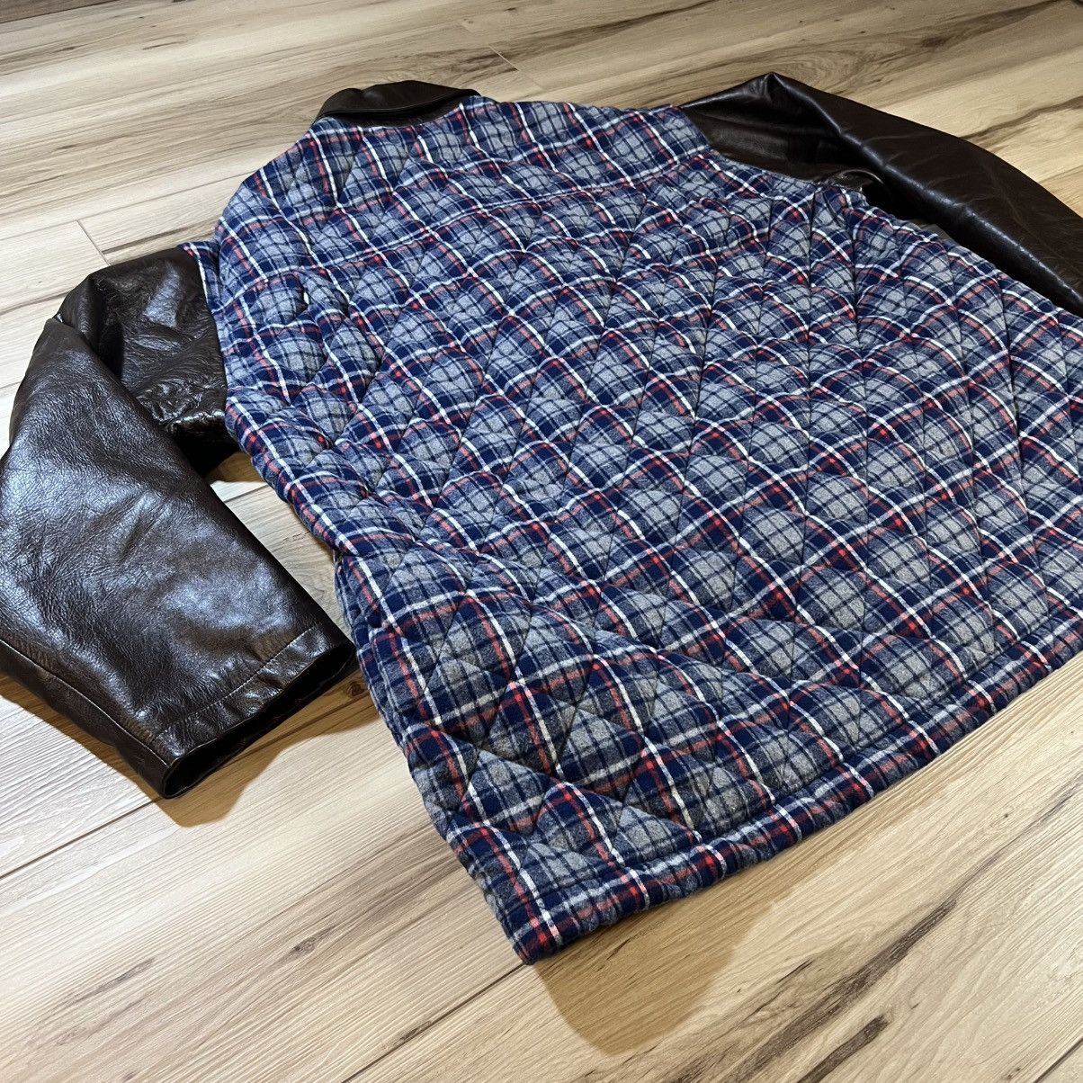 Balenciaga Balenciaga Twinset Plaid Leather Jacket FW18 (NO VEST) Size US L / EU 52-54 / 3 - 16 Thumbnail