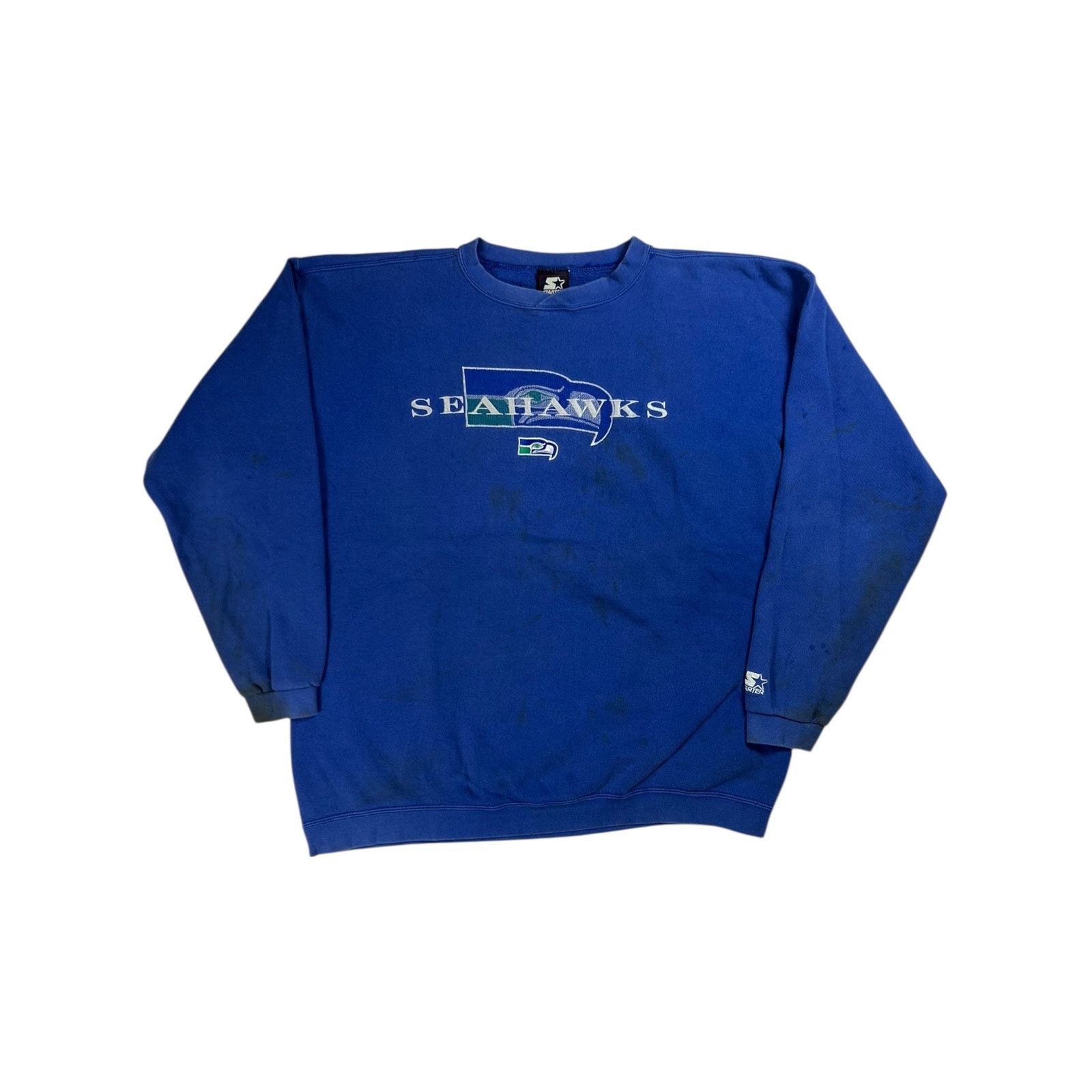 NFL × Starter × Vintage Vintage 90s Starter Seattle Seahawks faded crewneck (XL) Size US XL / EU 56 / 4 - 1 Thumbnail