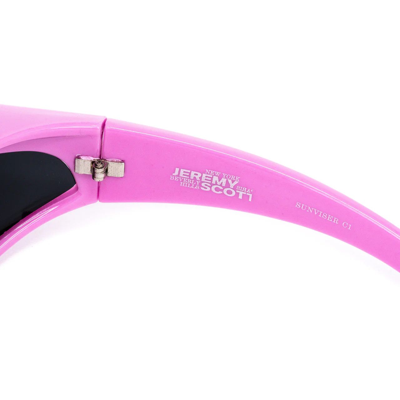 Jeremy Scott Jeremy Scott Pink Visor Cosmic Oval Plastic Sunglasses Size ONE SIZE - 2 Thumbnail
