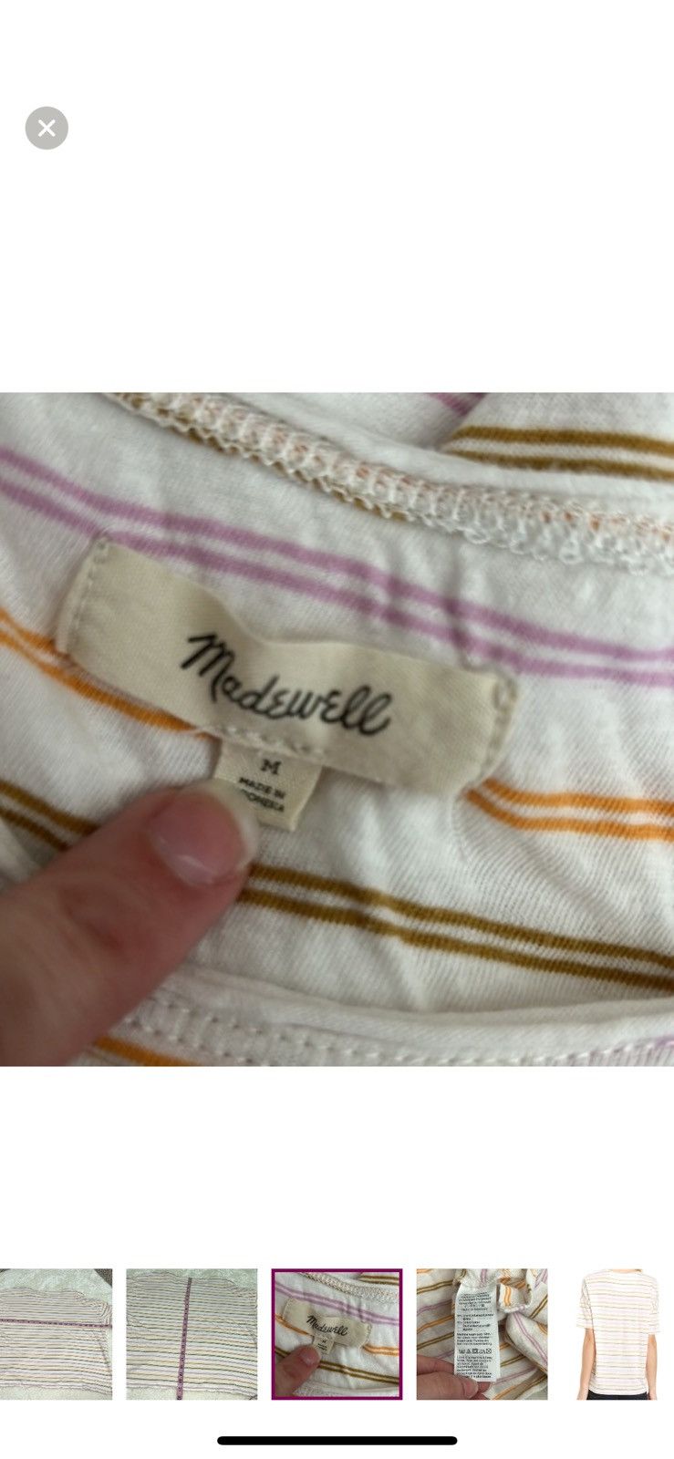 Madewell Madewell medium raw edged hangout tee in Branham stripe Size M / US 6-8 / IT 42-44 - 5 Thumbnail