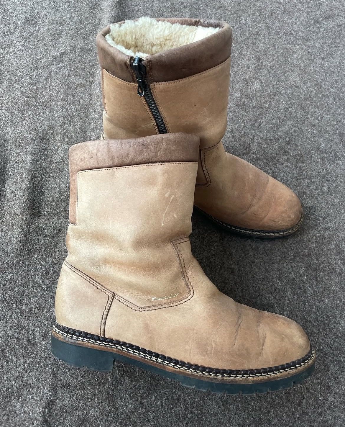 Genuine Leather Kandahar Sheepskin Boots on RiRi Zippers Size US 8 / EU 41 - 1 Thumbnail