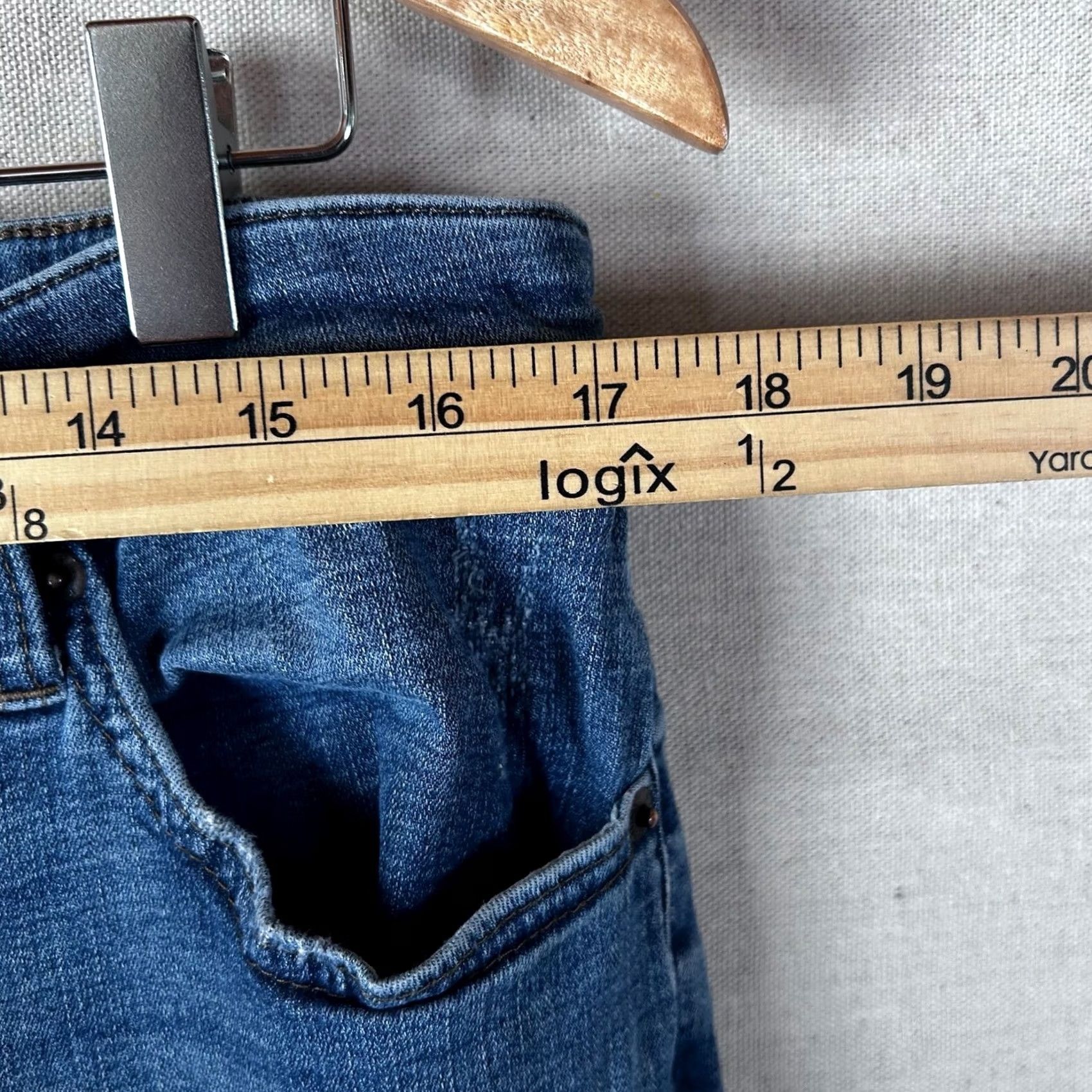 Pistola Pistola High Rise Cropped Jeans 18W Medium Wash Distressed Raw Hem 5-Pocket Denim Women Adults Boys Girls Mens Size 40" / US 18 - 5 Thumbnail