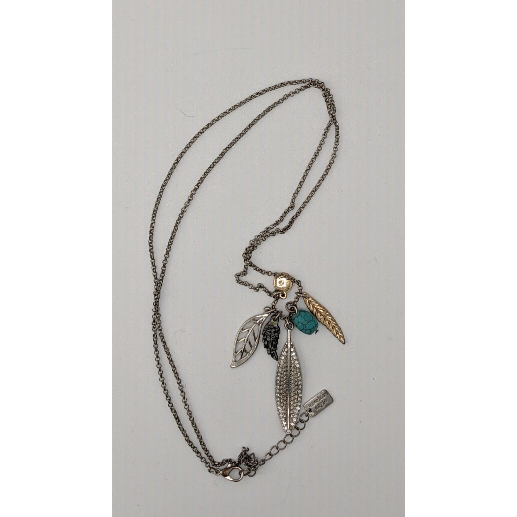 American Eagle Outfitters American Eagle Y2K Multi-Leaf And Feather Pendant Necklace W Size ONE SIZE - 4 Thumbnail