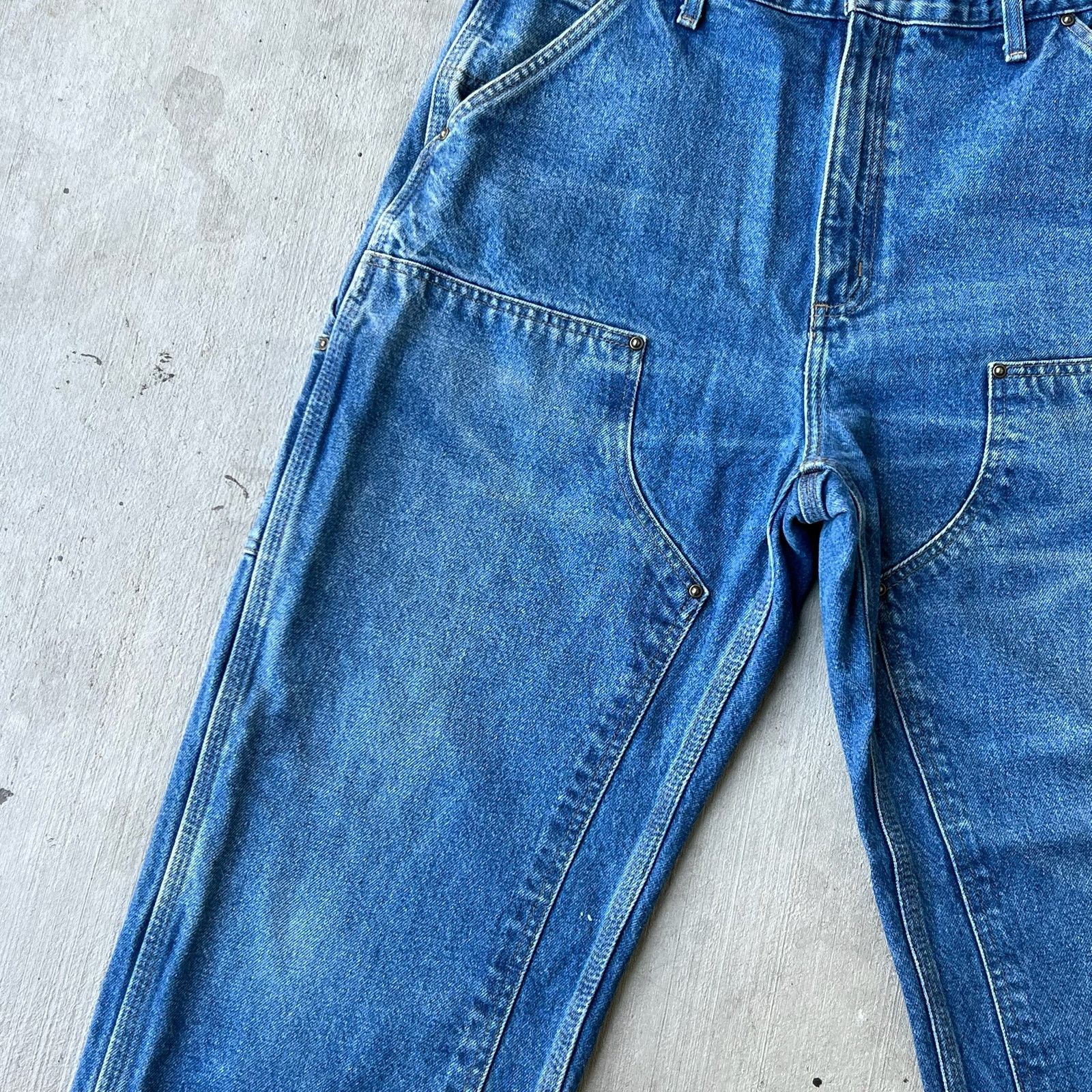 Carhartt × Vintage Carhartt denim blue jean double knee work carpenter pants Size US 35 - 4 Thumbnail