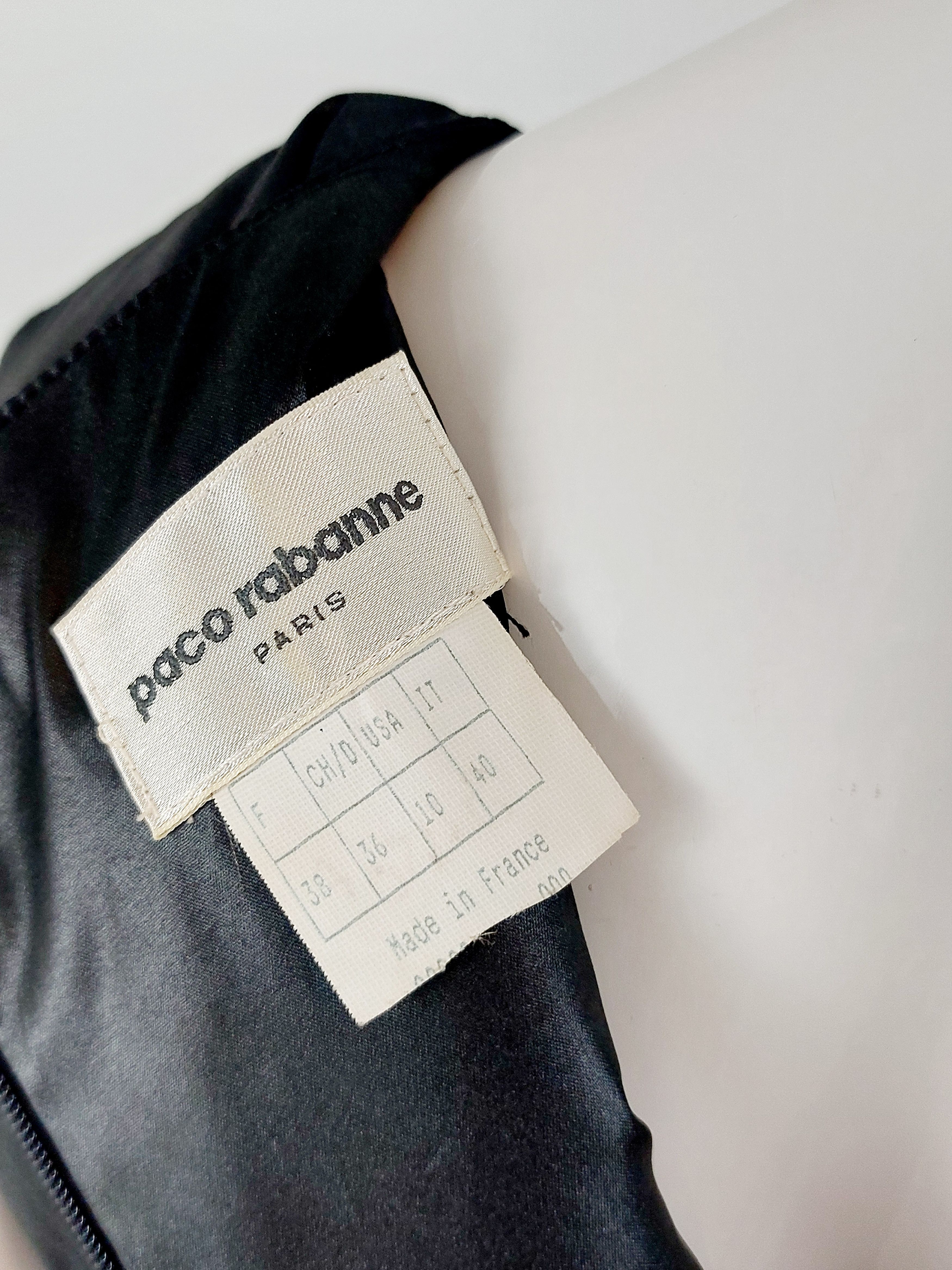 Paco Rabanne Paco Rabanne Padded Black Sheath Futuristic Dress Size XS / US 0-2 / IT 36-38 - 12 Thumbnail