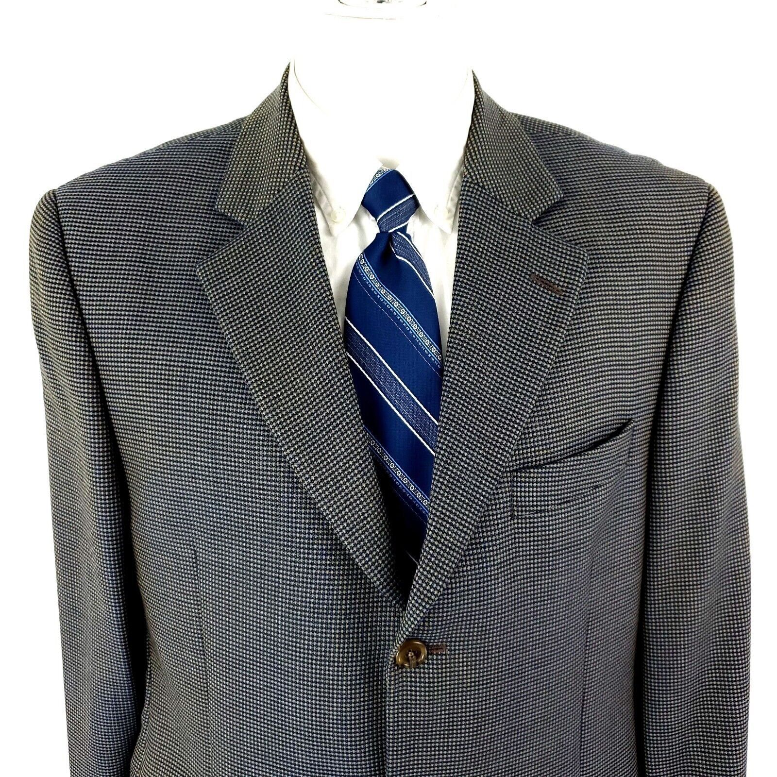 Jack Victor Jack Victor Lanzawood SPJ Wool 3 Button Sport Coat 42R Blue Size 42R - 1 Thumbnail
