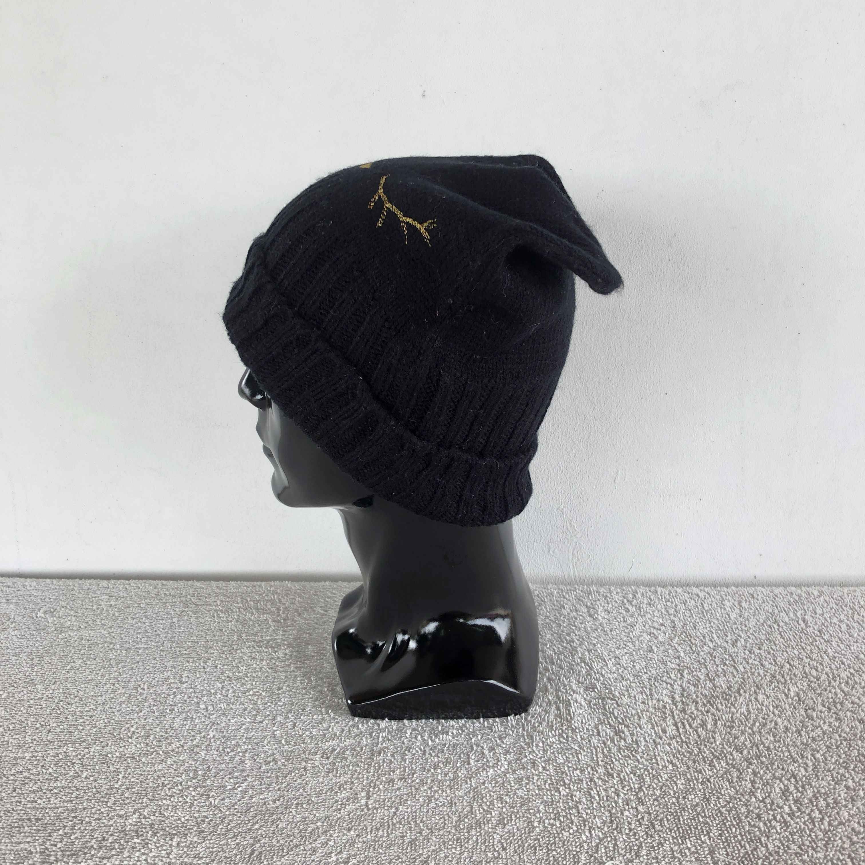 Japanese Brand RARE Vintage Y2K Cat Eye Horn Beanie Torn Snow Caps Hats Size ONE SIZE - 3 Thumbnail