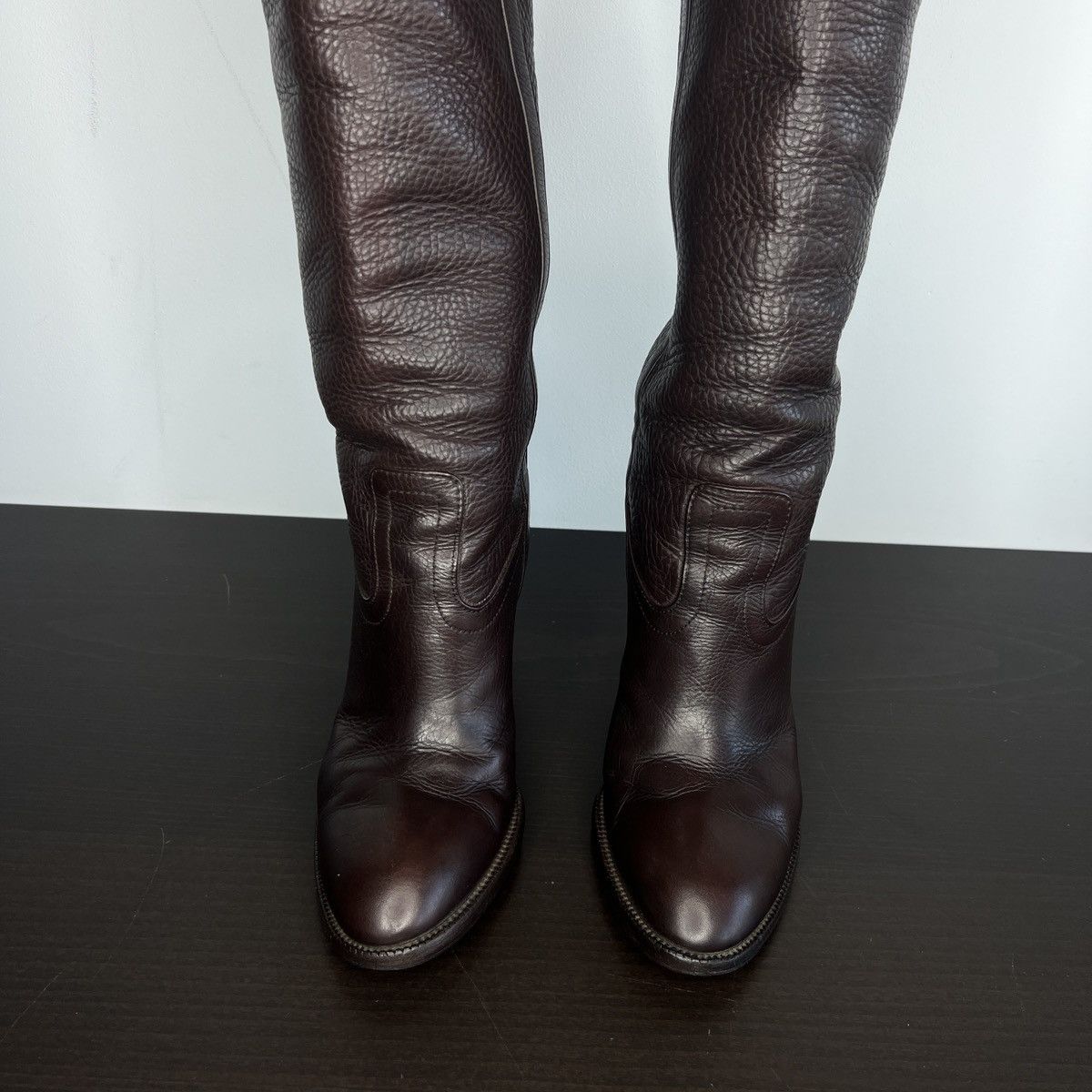 Gucci Gucci Knee Boots Hills High Brown Leather Shoes Size US 6 / IT 36 - 6 Thumbnail