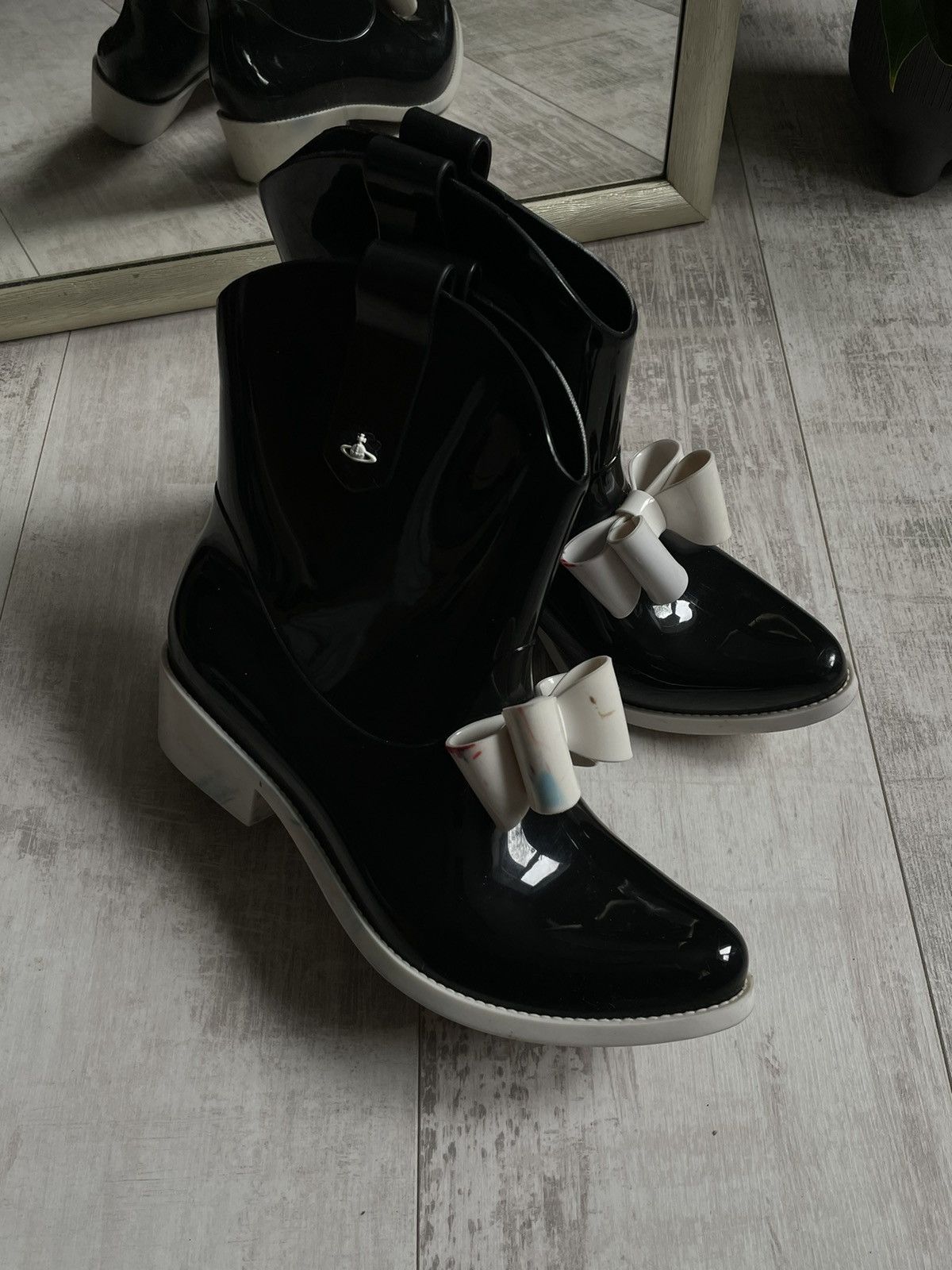 Vivienne Westwood Vivienne Westwood x Melissa Ribbon Boots Black RARE Size US 7 / IT 37 - 3 Thumbnail