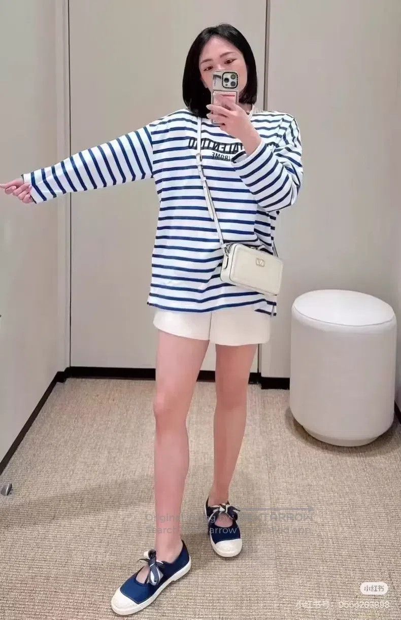 Valentino Valentino Blue and white striped long sleeves Size L / US 10 / IT 46 - 9 Thumbnail