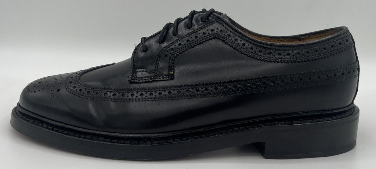 Florsheim Vtg Florsheim Royal Imperial Black Leather Derby Size 6.5 3E Size US 6.5 / EU 39-40 - 6 Thumbnail
