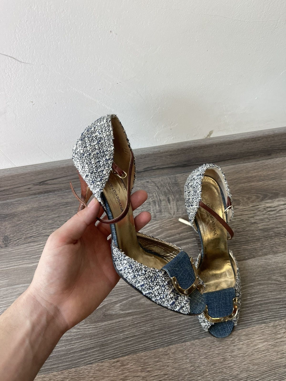 Dolce & Gabbana Dolce & Gabbana Heels Shoes pumps tweed and jeans Size US 8 / IT 38 - 3 Thumbnail