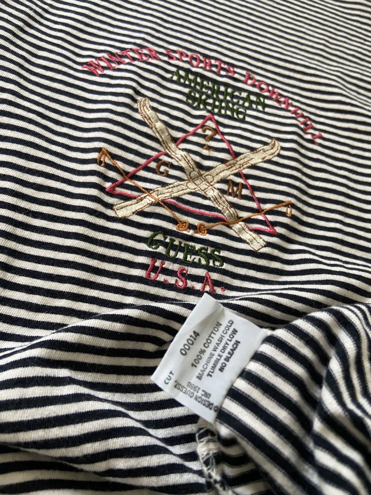 Georges Marciano Vintage Guess By Georges Marciano Striped T Shirt Size US L / EU 52-54 / 3 - 8 Thumbnail