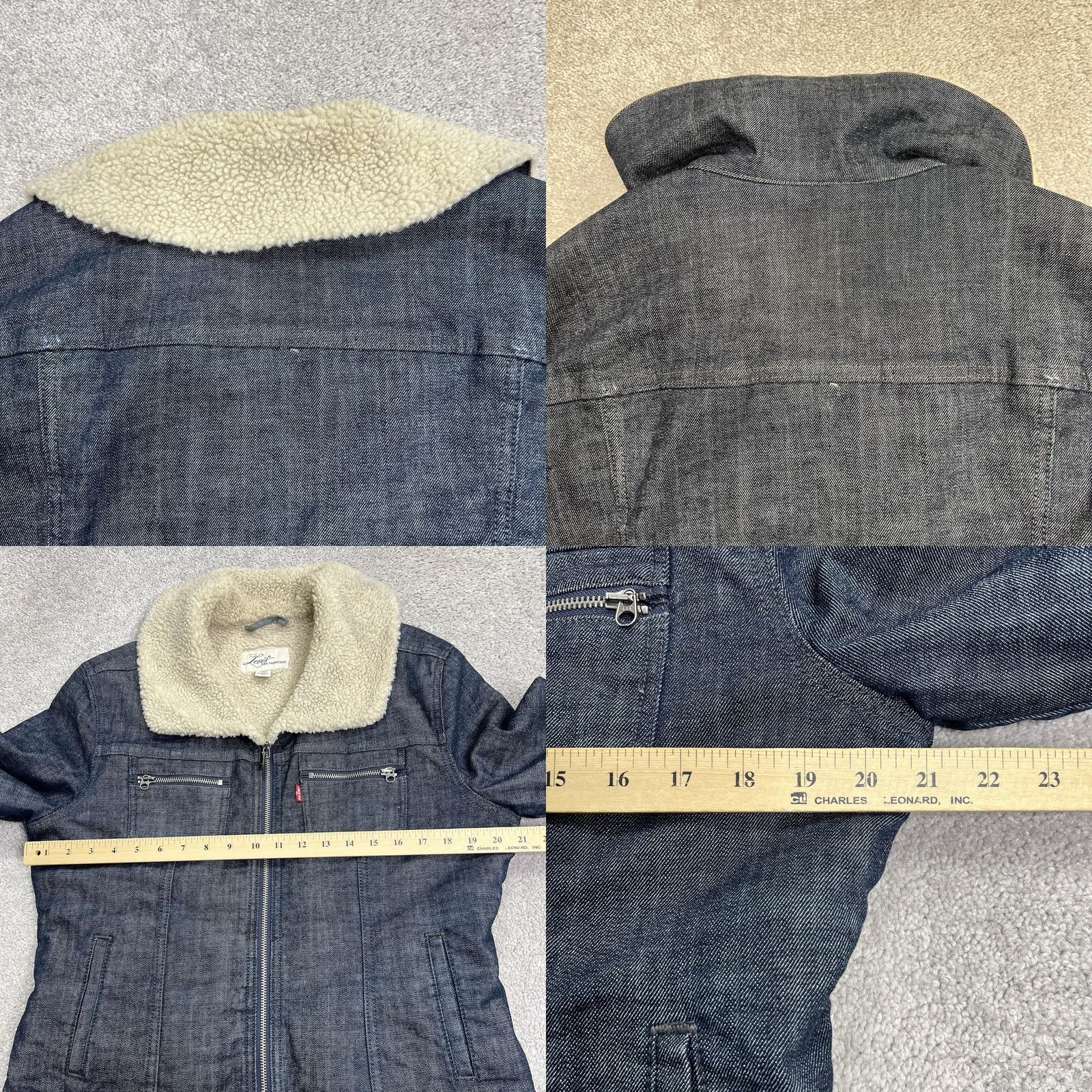 Levi's Levi's San Francisco Denim Sherpa Lined Jean Jacket Women’s Large Full Zip Blue Insulated, Regular Fit, Trucker, Classic, Wool? Size 36" / US 14 / IT 50 - 8 Thumbnail