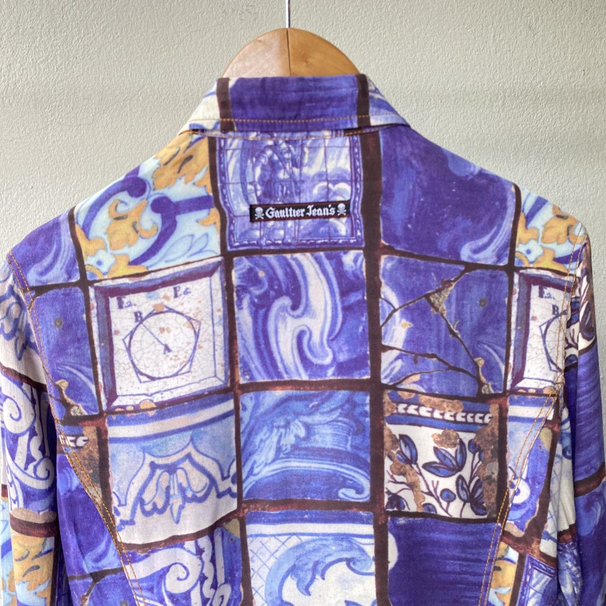Jean Paul Gaultier Jean Paul Gaultier Vintage Ocean Mosaic Shirt Size US XXS / EU 40 - 8 Thumbnail