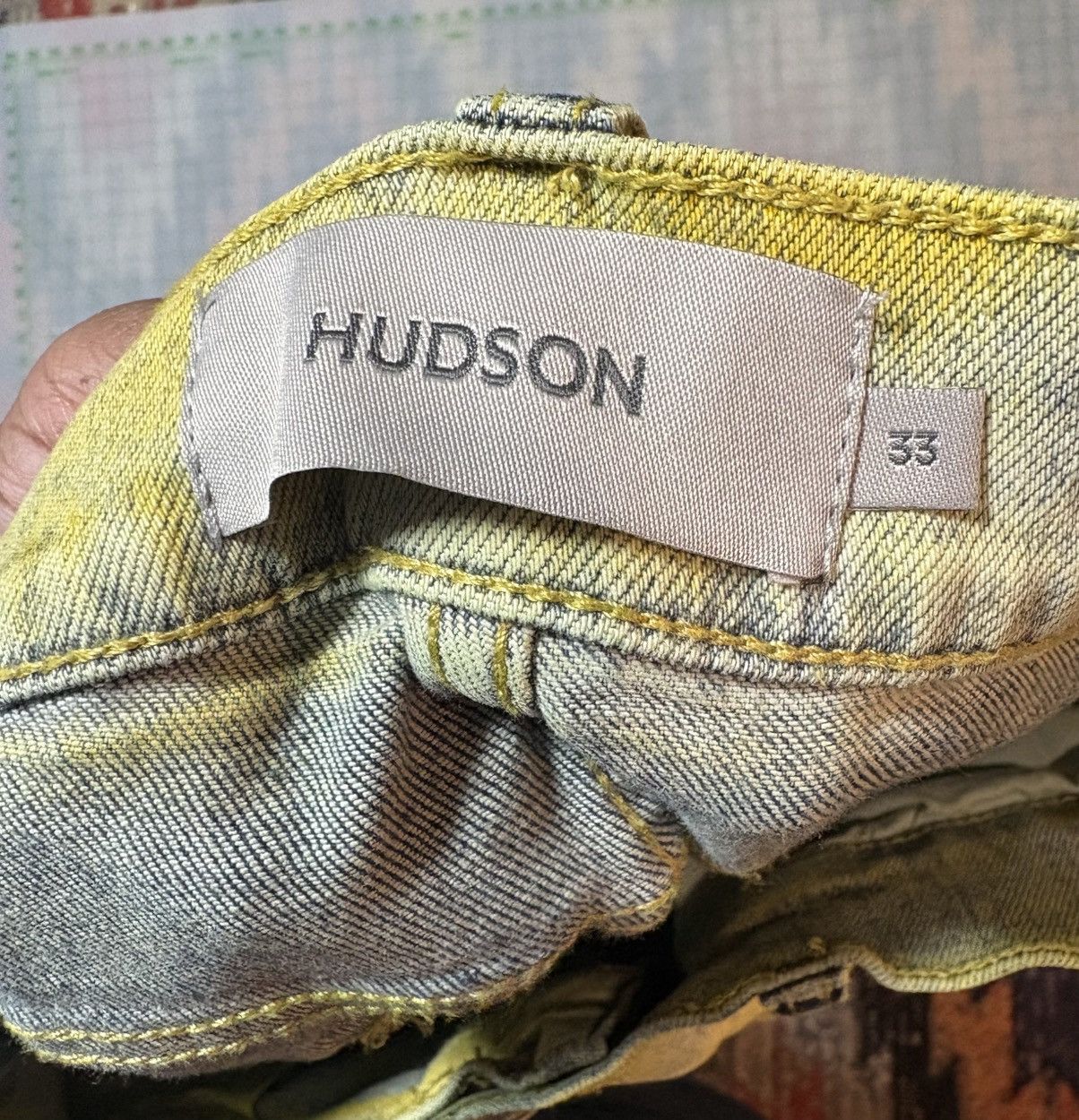Hudson Hudson Jeans Straight Yellow x Black Size US 33 - 2 Thumbnail