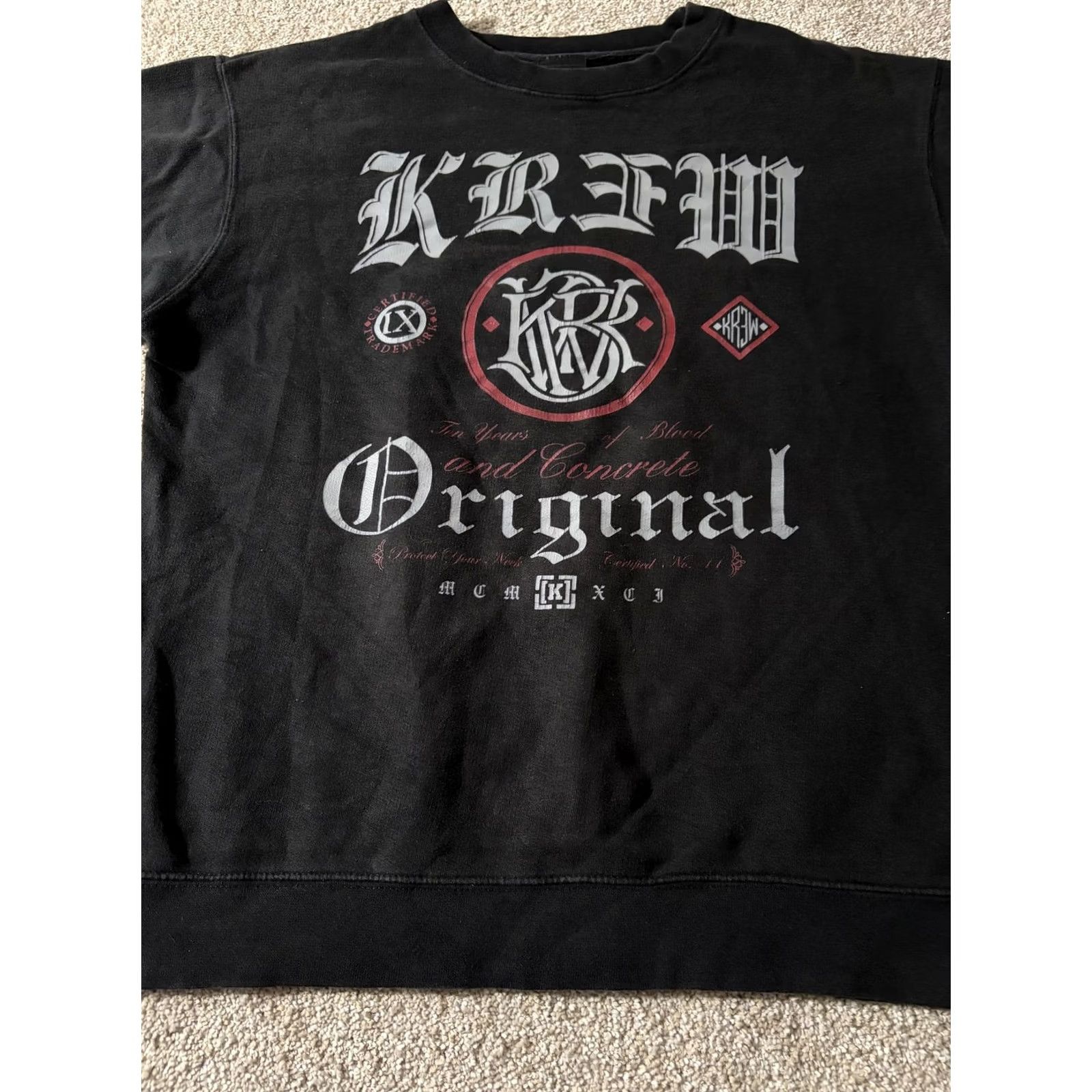 Vintage KR3W Sweatshirt Mens M Black Graphic Print Gothic Fleece Crewneck Original Graphic Print Logo Size US M / EU 48-50 / 2 - 3 Thumbnail