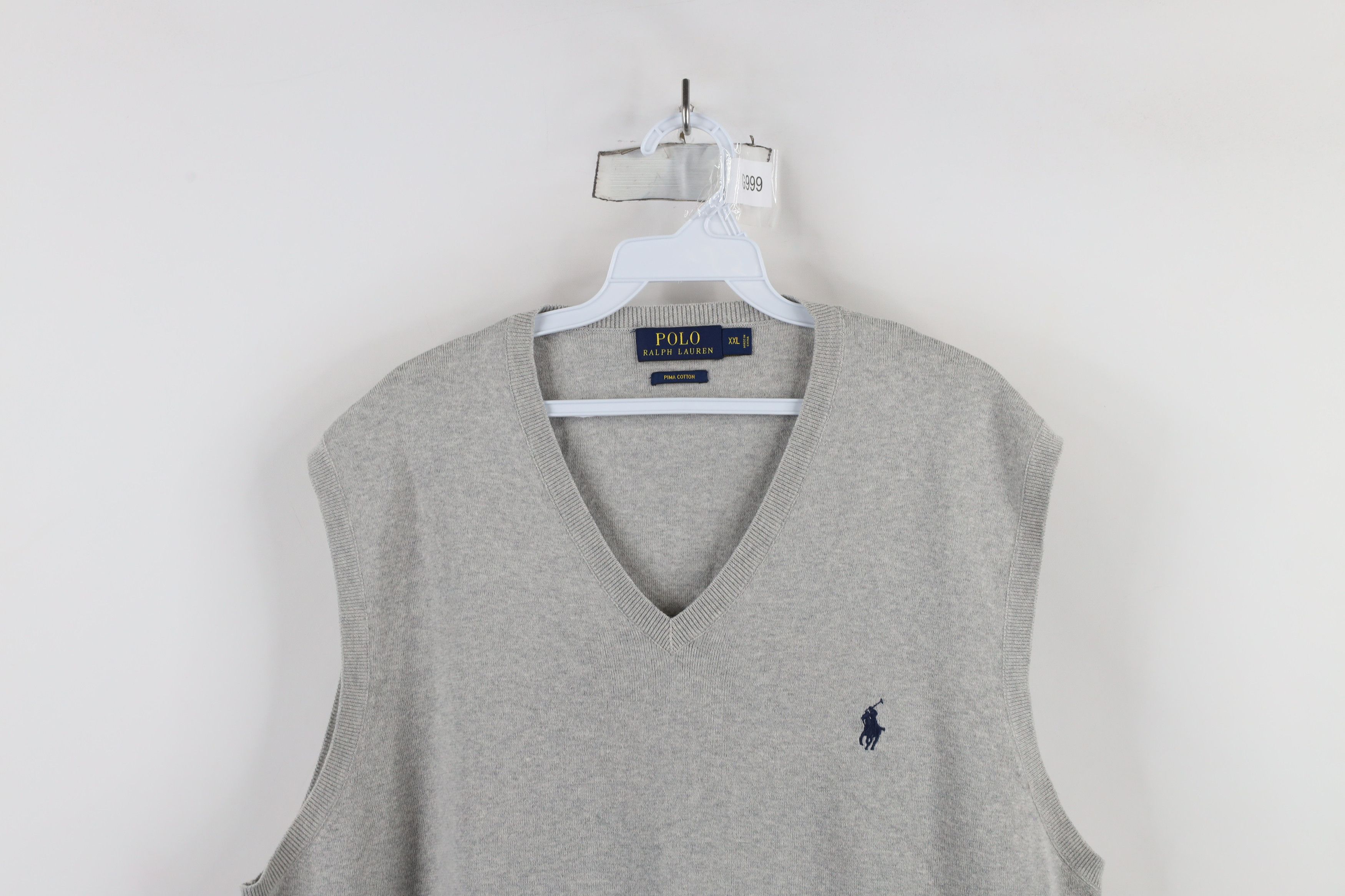 Ralph Lauren × Vintage Vintage Ralph Lauren Cotton Knit Sweater Vest Heather Gray Size US XXL / EU 58 / 5 - 2 Thumbnail