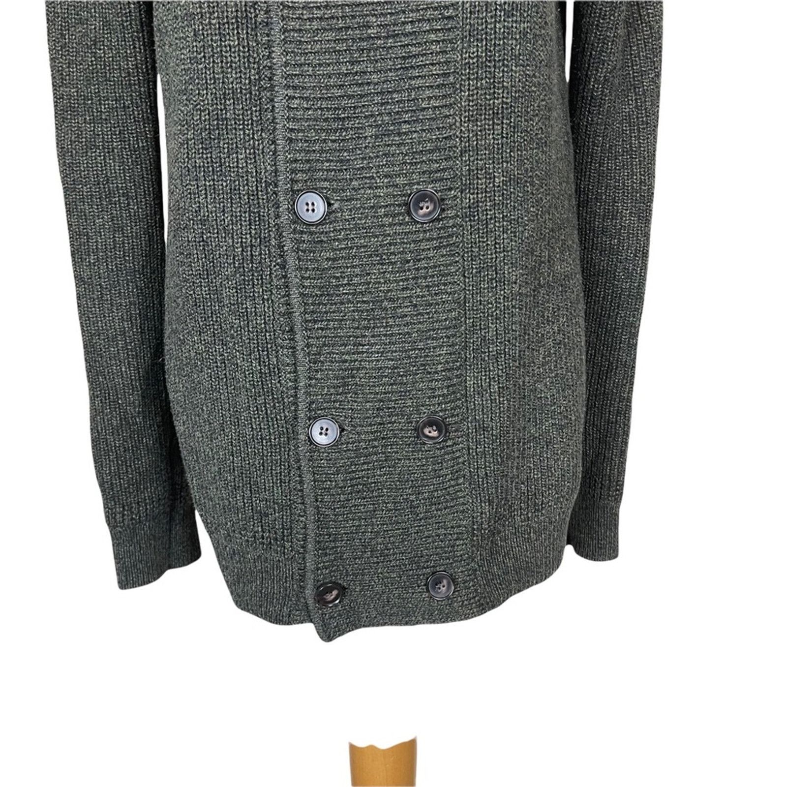 H&M H&M Ribbed Double Breasted Long Sleeve Cardigan Green Small Size S / US 4 / IT 40 - 3 Thumbnail