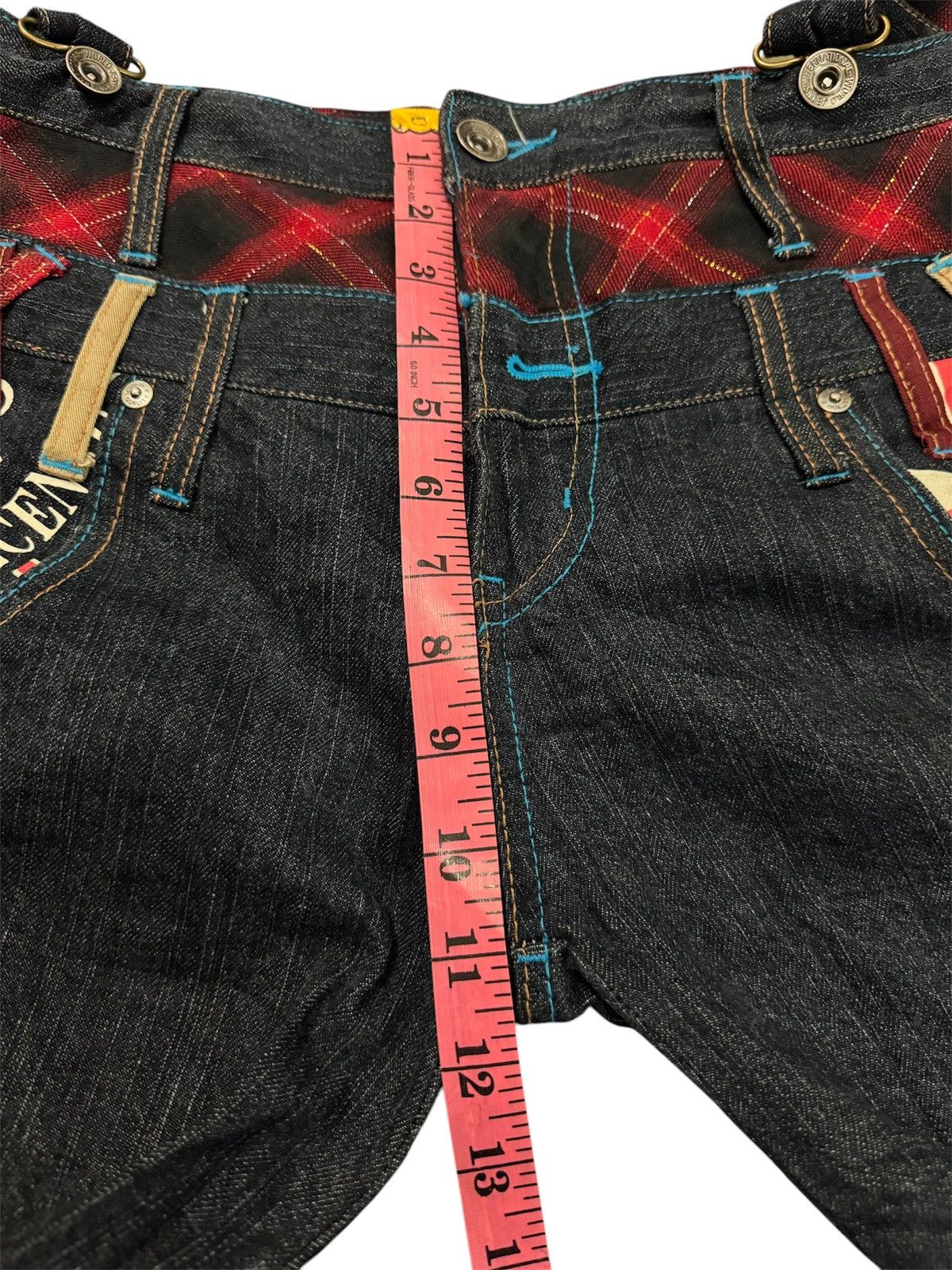 Japanese Brand JAPANESE DESIGN DOUBLE WAIST CURVED PUNK STYLE DENIM JEANS Size US 29 - 25 Thumbnail
