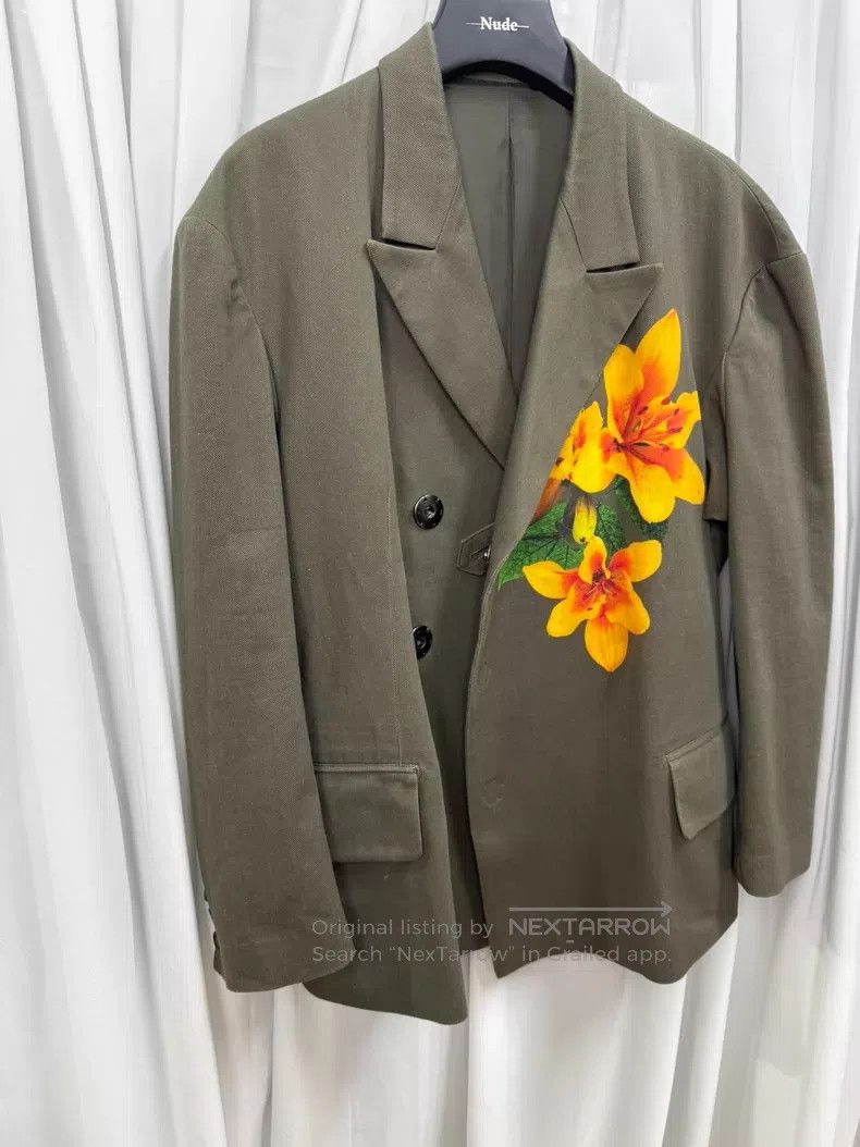 Yohji Yamamoto Yohji Yamamoto Size 2 Lily flower dye-painted blazer with f Size 38R - 9 Thumbnail