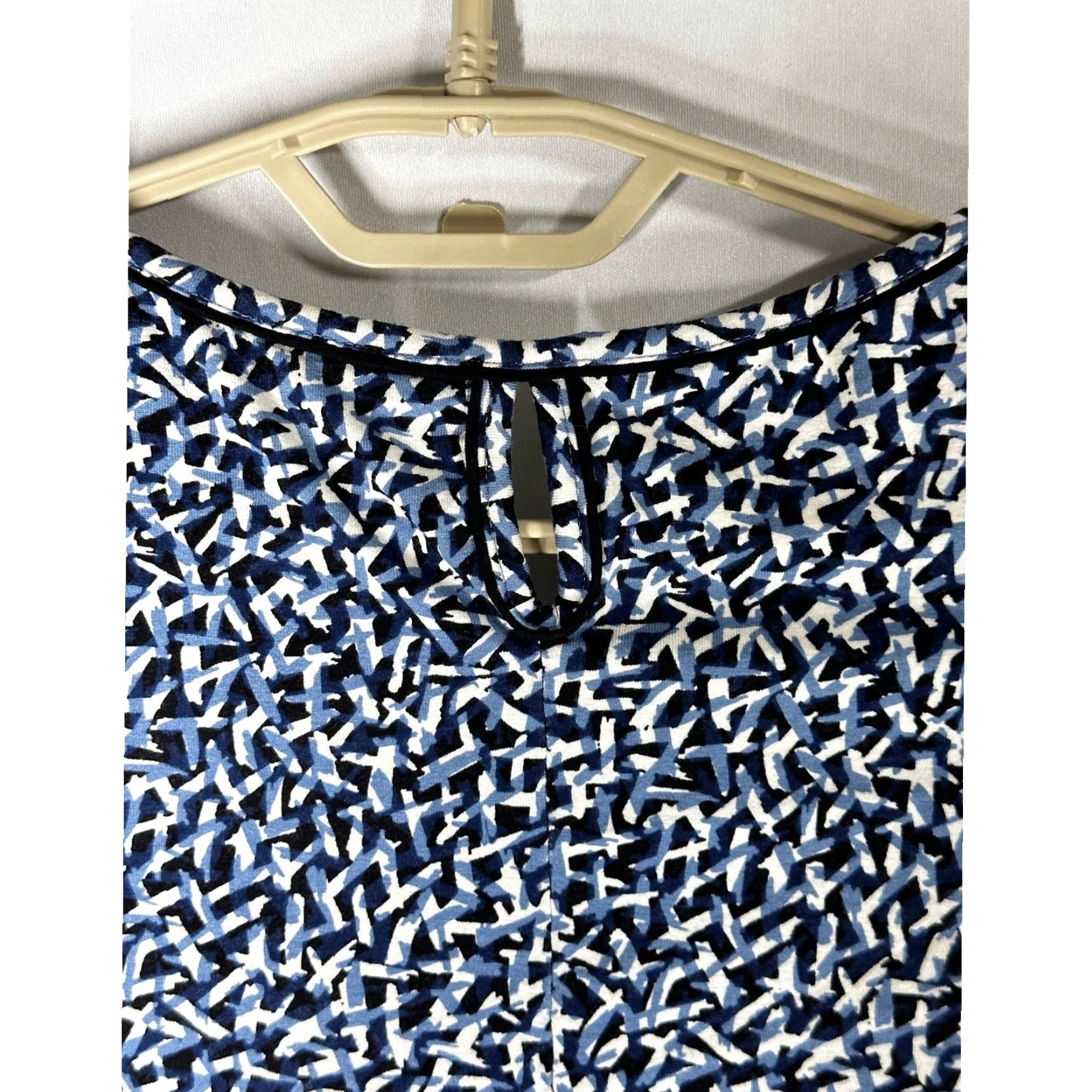 J. Jill J Jill Wearever Shift Dress S Petite SP Blue White Jersey Knit 3/4 Sleeve Travel Size S / US 4 / IT 40 - 5 Thumbnail
