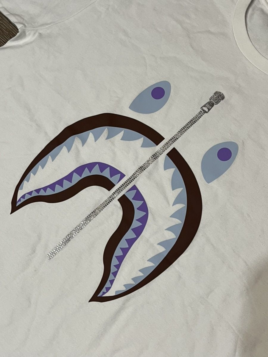 Bape A Bathing Ape White Purple Ice Shark Tee Size US XXL / EU 58 / 5 - 2 Thumbnail