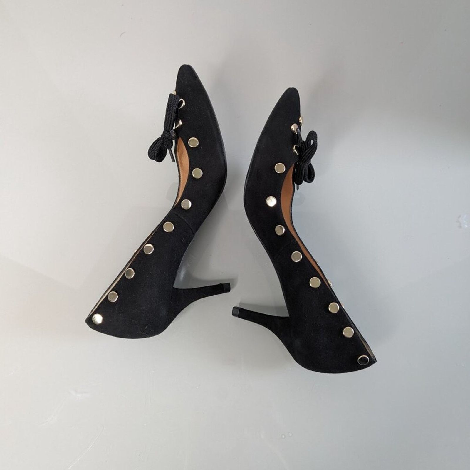 Anthropologie Anthropologie Hoss Intropia Black Pointed Toe Heels Bows 37 Size US 7 / IT 37 - 4 Thumbnail