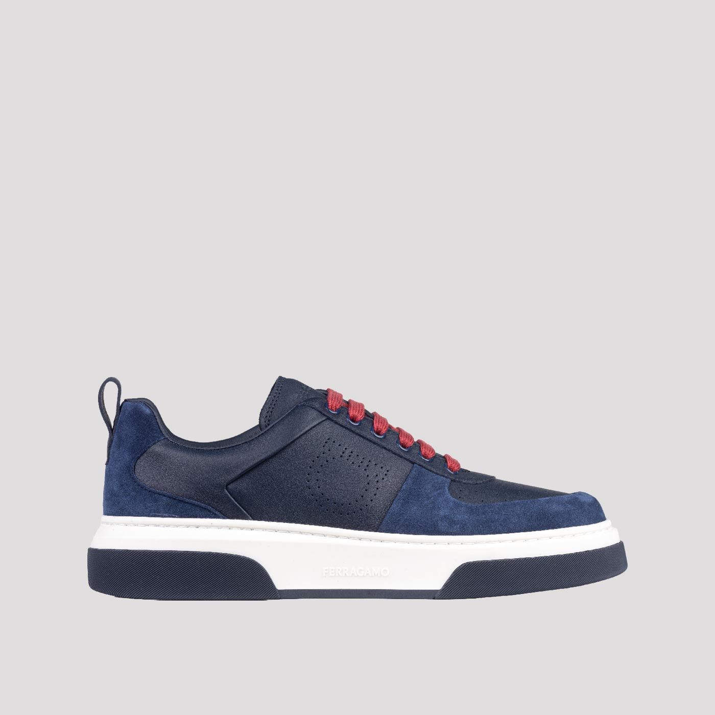 Salvatore Ferragamo o1s1rm0924 Gancini Low-Top Sneakers in Navy Blue/White Size US 11.5 / EU 44-45 - 1 Thumbnail