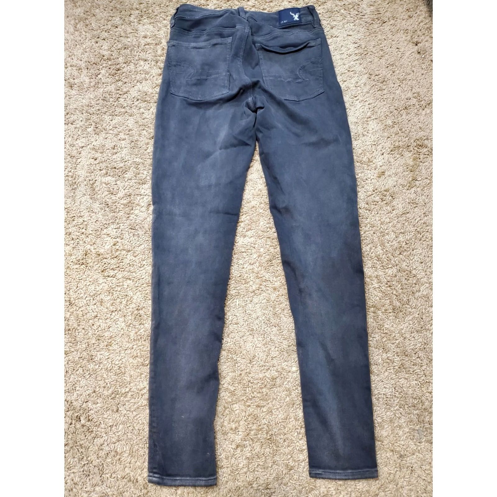 American Eagle Outfitters VINTAGE American Eagle Womens Jeans Size 2 Mid Rise Jegging Distressed Black Denim Size 26" / US 2 / IT 38 - 6 Thumbnail