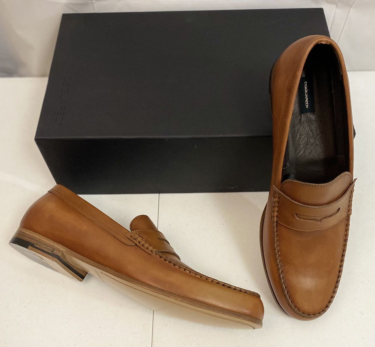 Dsquared2 Dsquared2 🇮🇹 Brown Leather Handmade Penny Loafer 12 NEW Size US 12 / EU 45 - 8 Thumbnail
